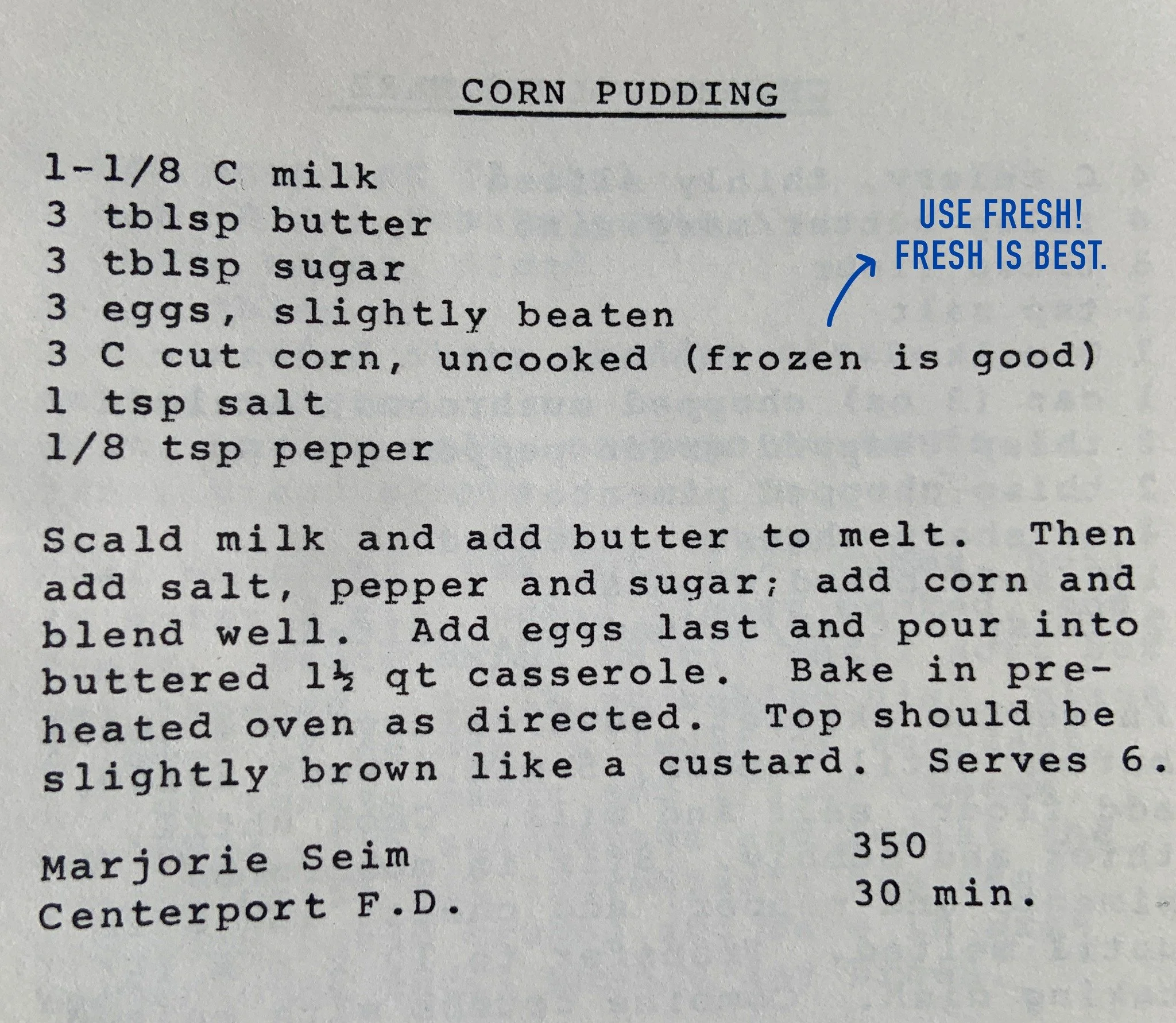 August recipe round up! This month we shared all different vintage recipes, sweet and savory! What have you been cooking up wiih your Farmers Market hauls this summer? Email us your go-to, family favorite recipe to be included in our very own Schroon