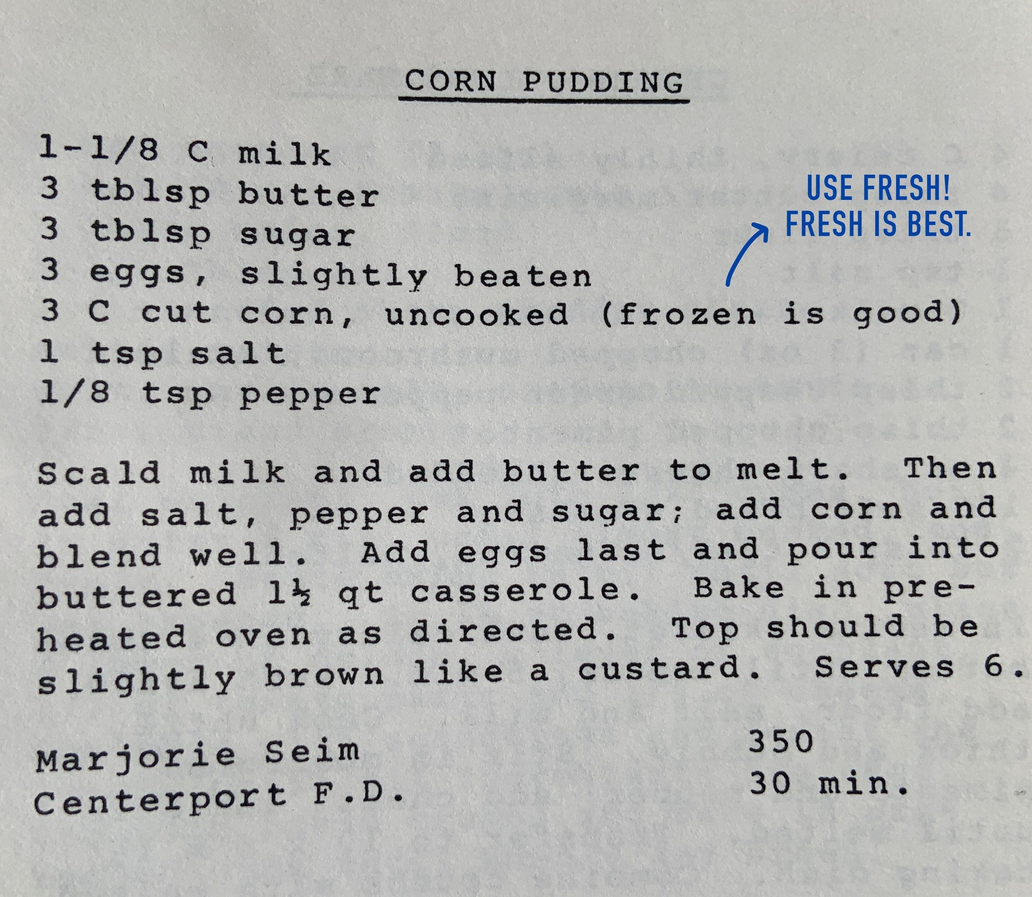August recipe round up! This month we shared all different vintage recipes, sweet and savory! What have you been cooking up wiih your Farmers Market hauls this summer? Email us your go-to, family favorite recipe to be included in our very own Schroon