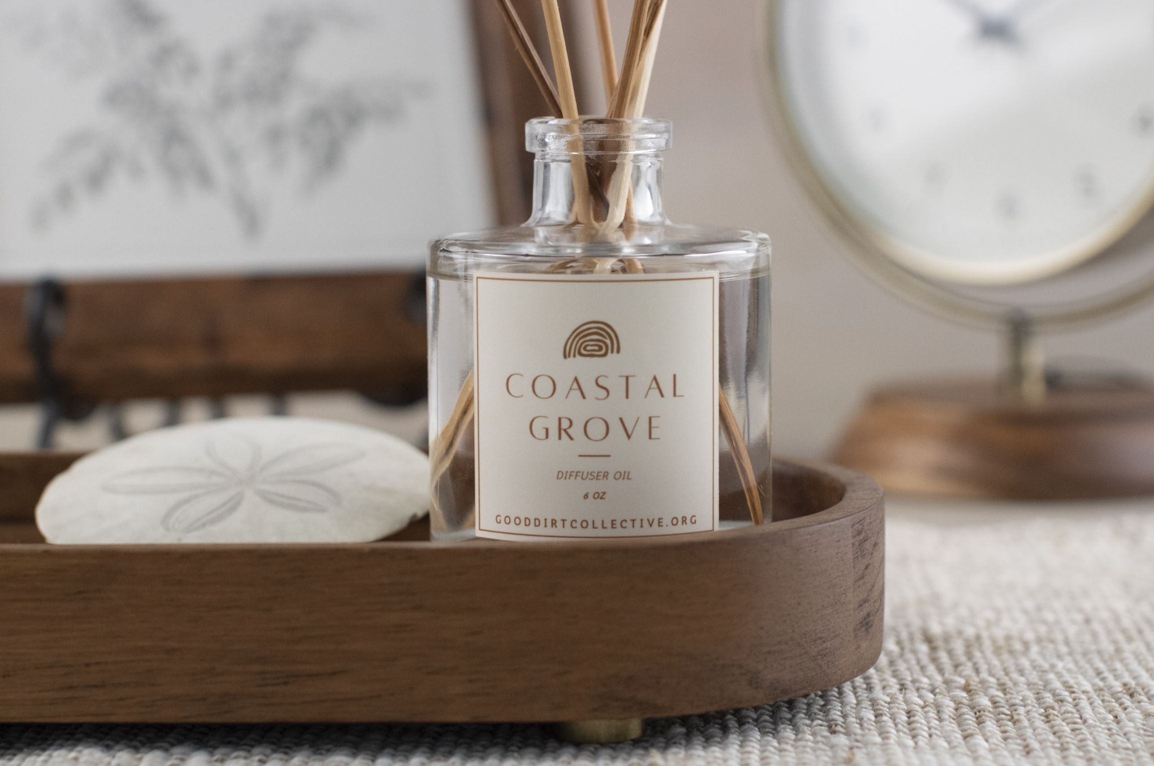 Coastal Grove Diffuser Oil in a wooden base from Target's Hearth and Hand
