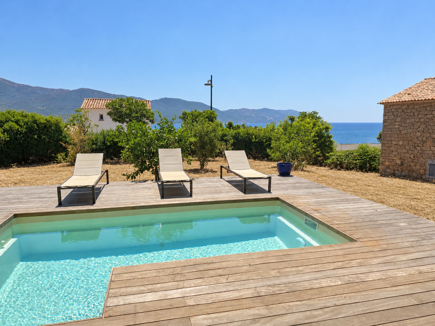 Piscine lumineuse dans un jardin entretenu.png