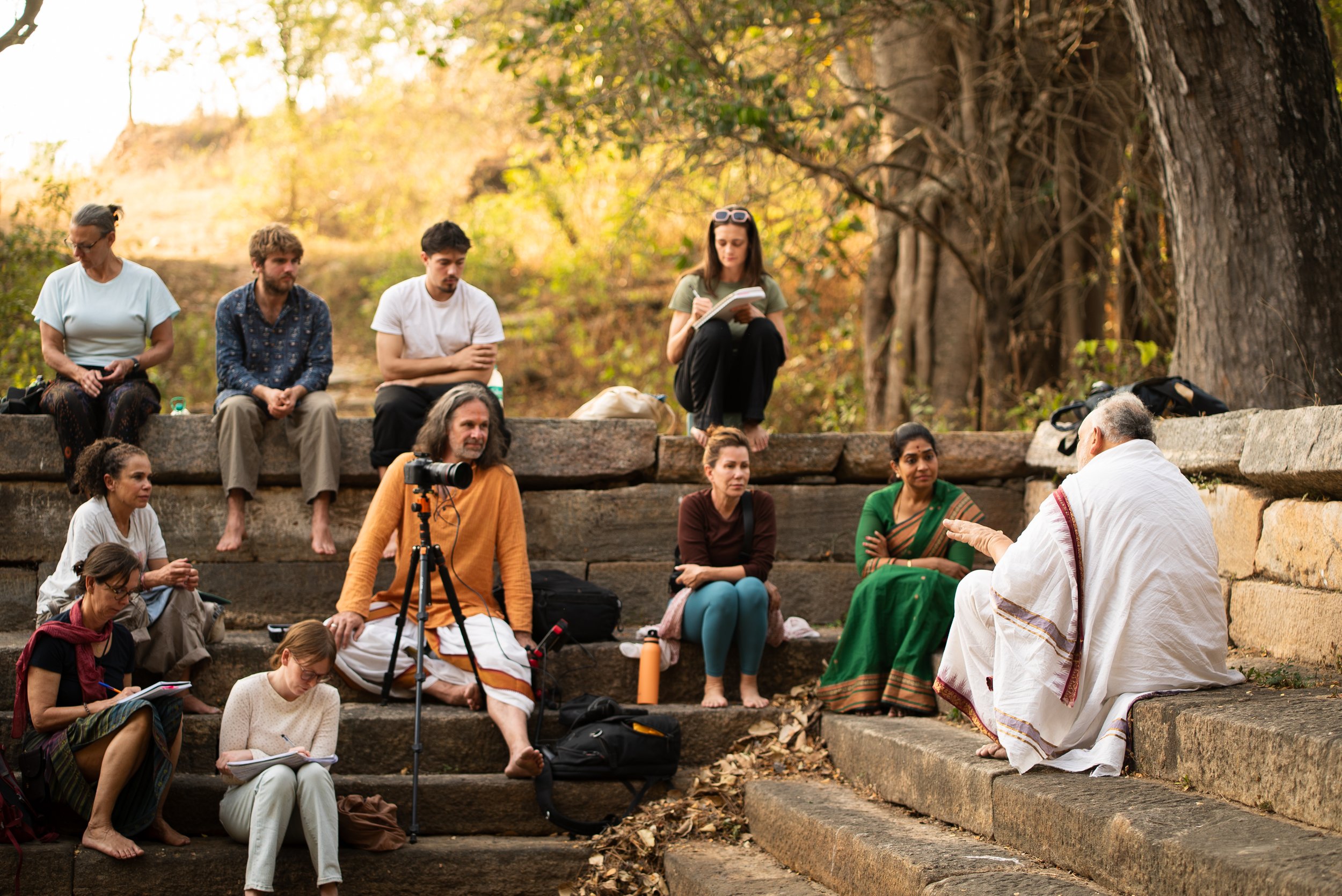 Dr. Alwar teaching in the temples of Melkote