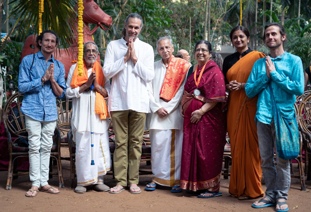 The Mysore Yoga Traditions crew with revered teachers