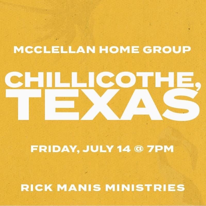 Friends in the Chillicothe area &mdash; we hope your Friday plans include coming to hang out with us at the McClellan&rsquo;s Home Group tomorrow night! We can't wait to experience all God has in store for us.

Friday, July 14 @ 7pm
McClellan&rsquo;s