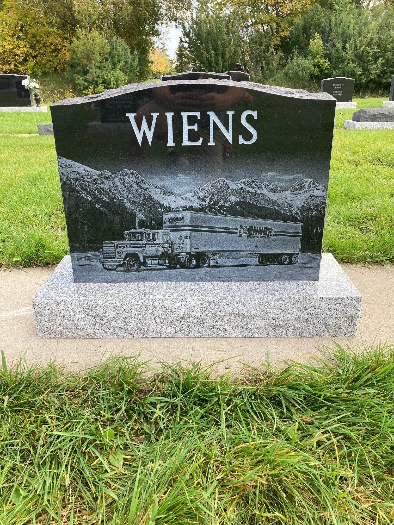 Steinbach Memorials. Jet Black Granite.