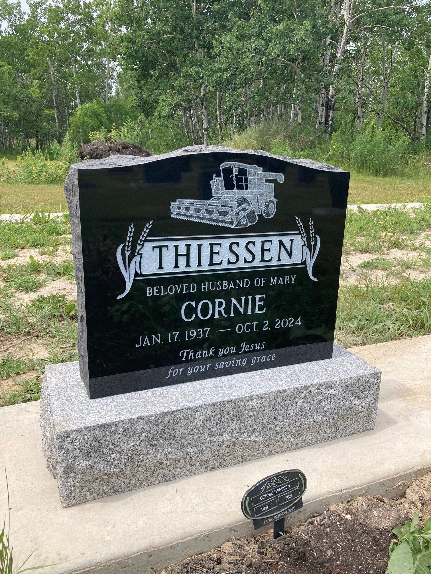 Steinbach Memorials. Jet Black Granite.
