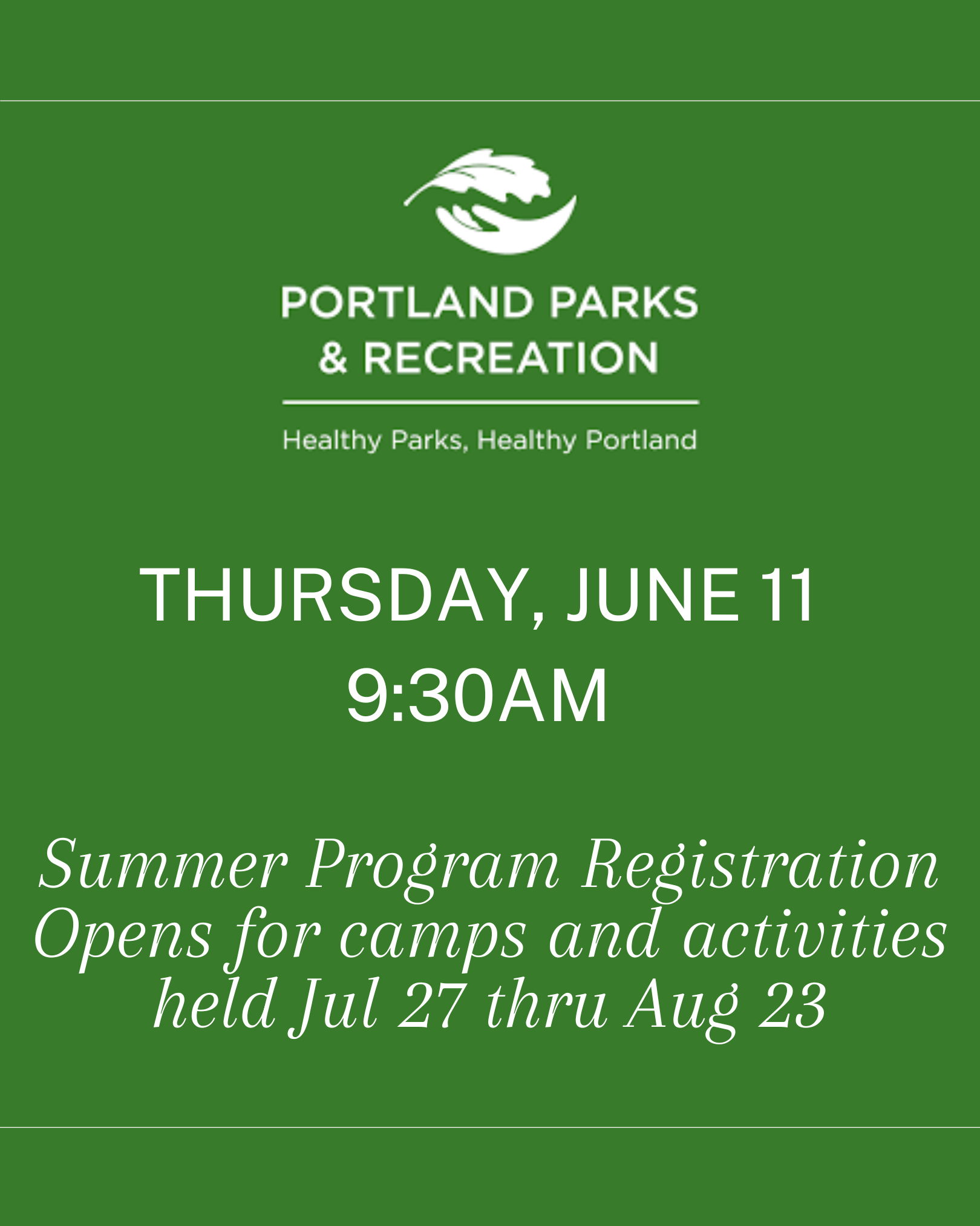 Summer Activity Registration Opens for Portland Parks &amp; Rec