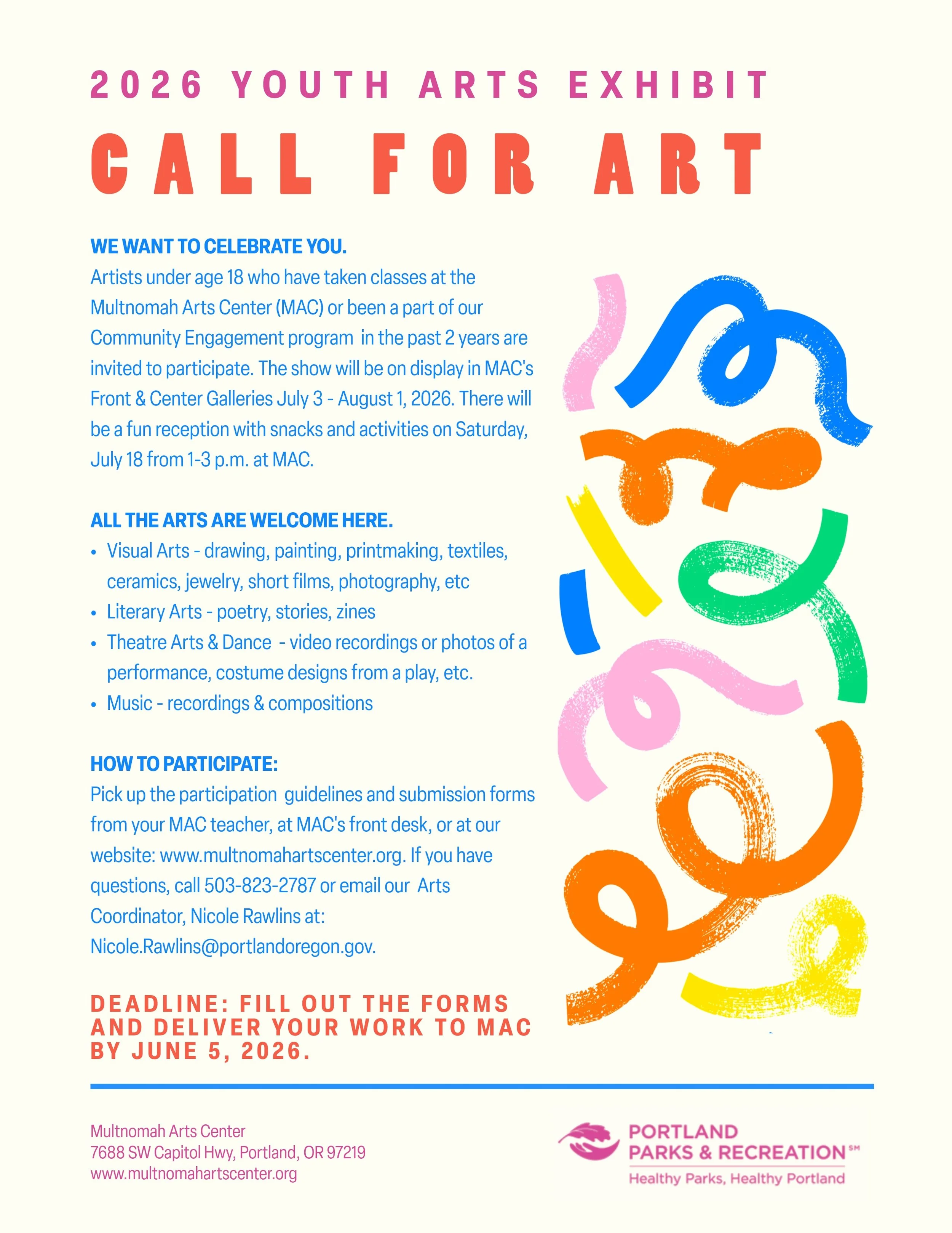 Calls for Art - MAC Youth Art Biennial 2026