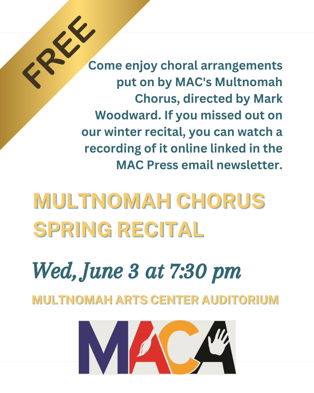 Multnomah Chorus Spring Recital