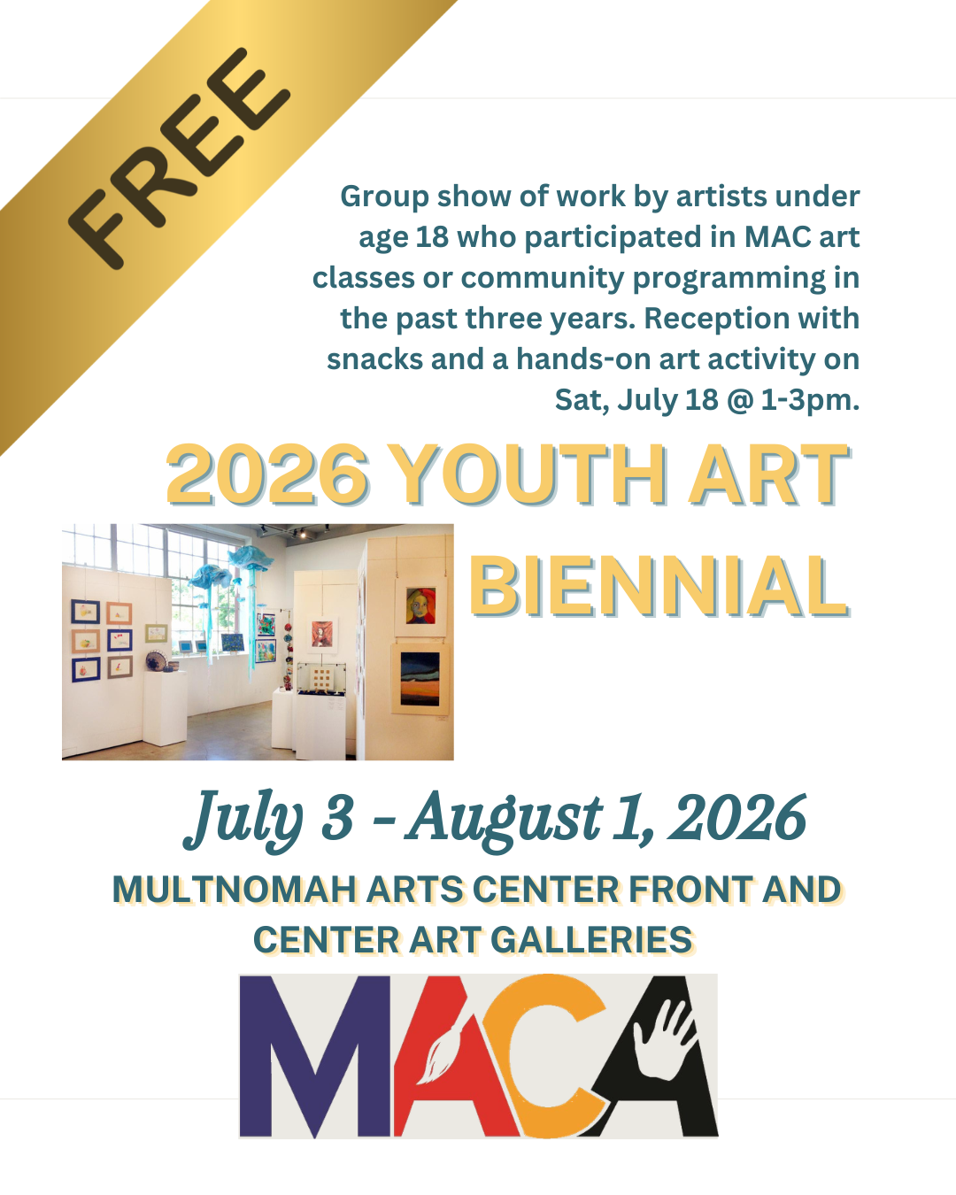 Front &amp; Center Galleries: Youth Art Biennial at MAC