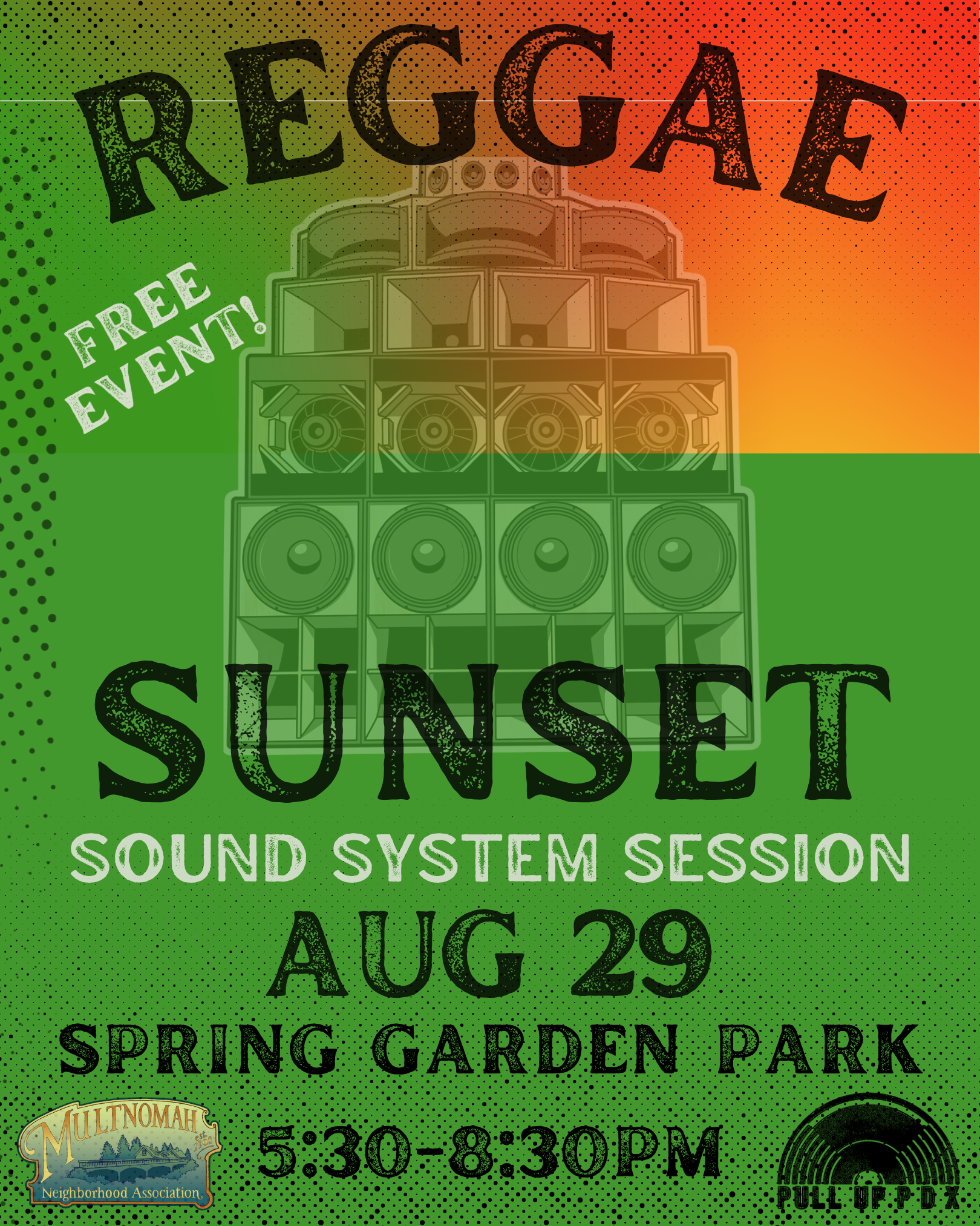 Reggae Sunset Music in Spring Garden Park