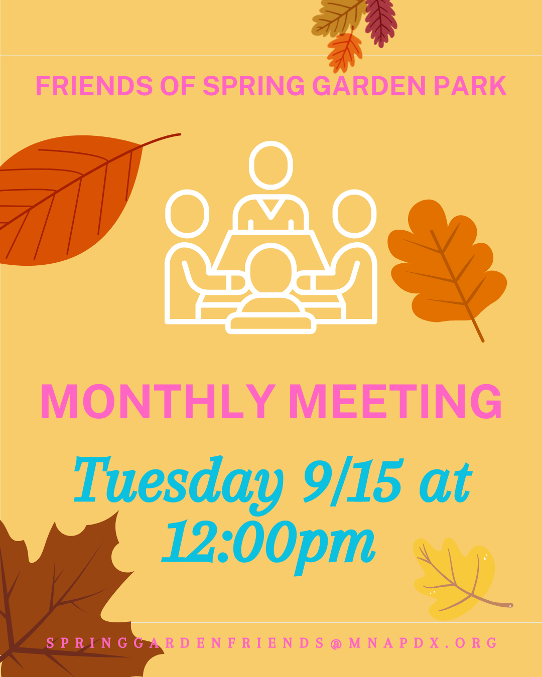 Friends of Spring Garden Park Monthly Committee Meeting