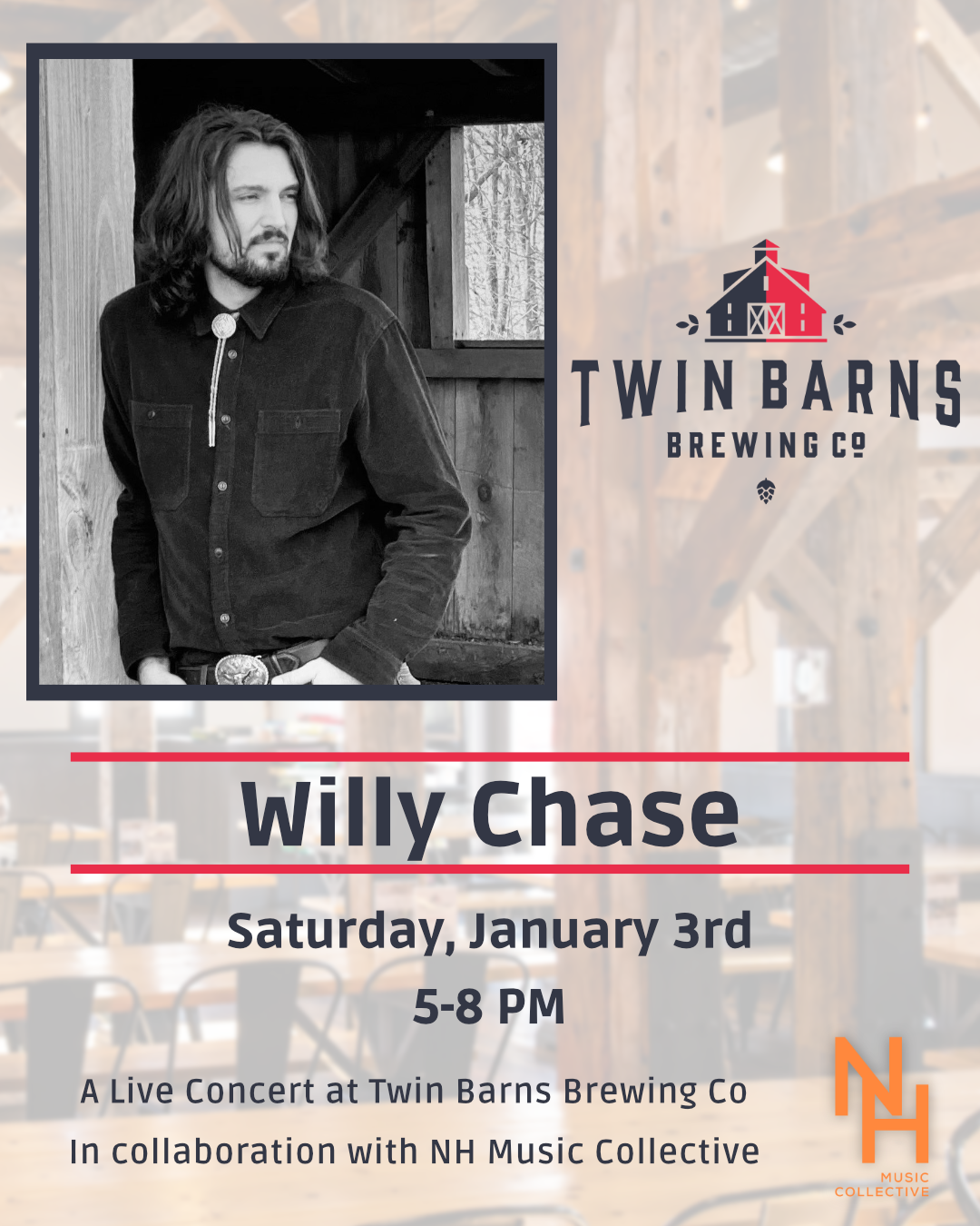 Willy Chase Live at Twin Barns Brewing