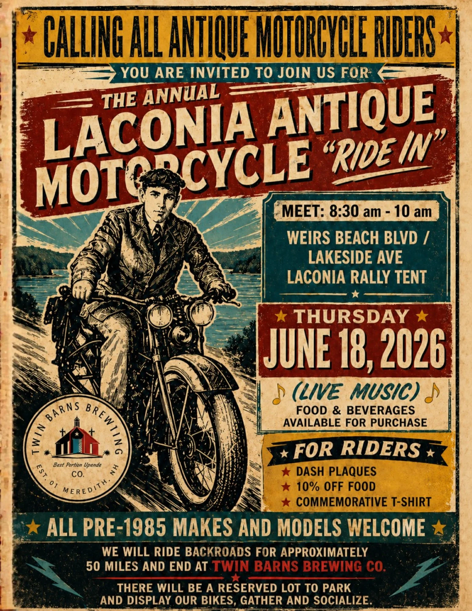 Antique Motorcycle Ride-In at Twin Barns Brewing