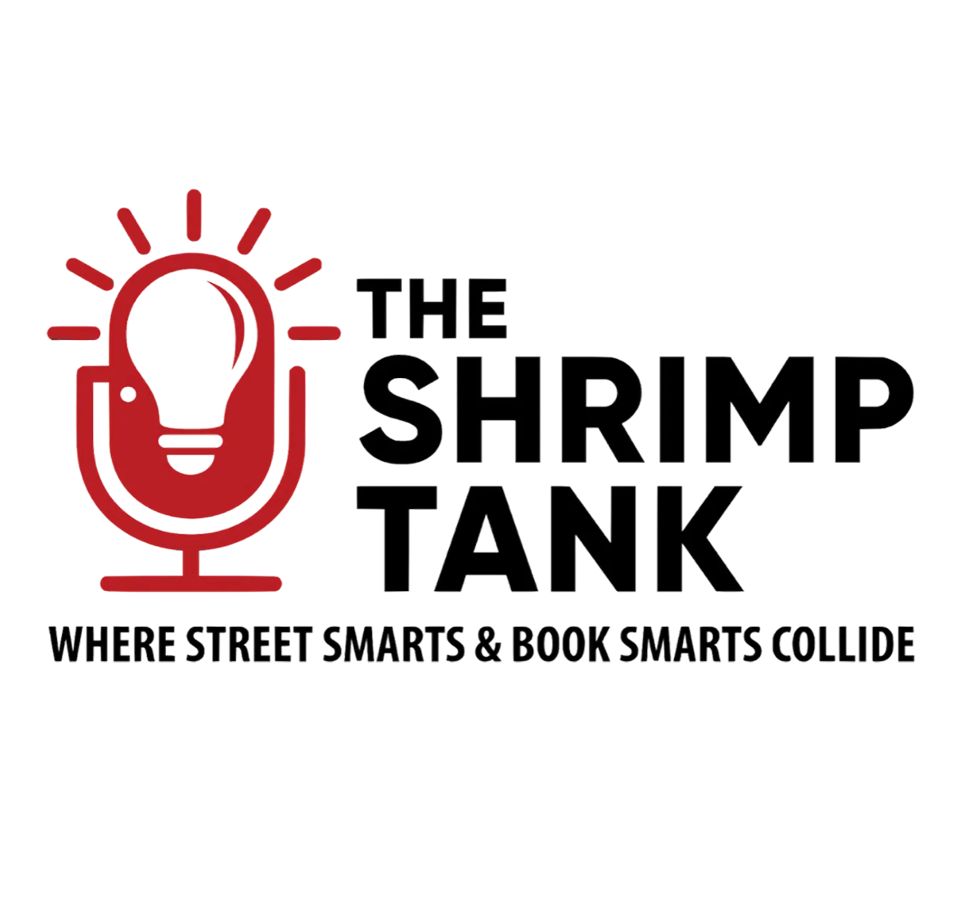 The Shrimp Tank Podcast logo and interview with Greg Giuliano