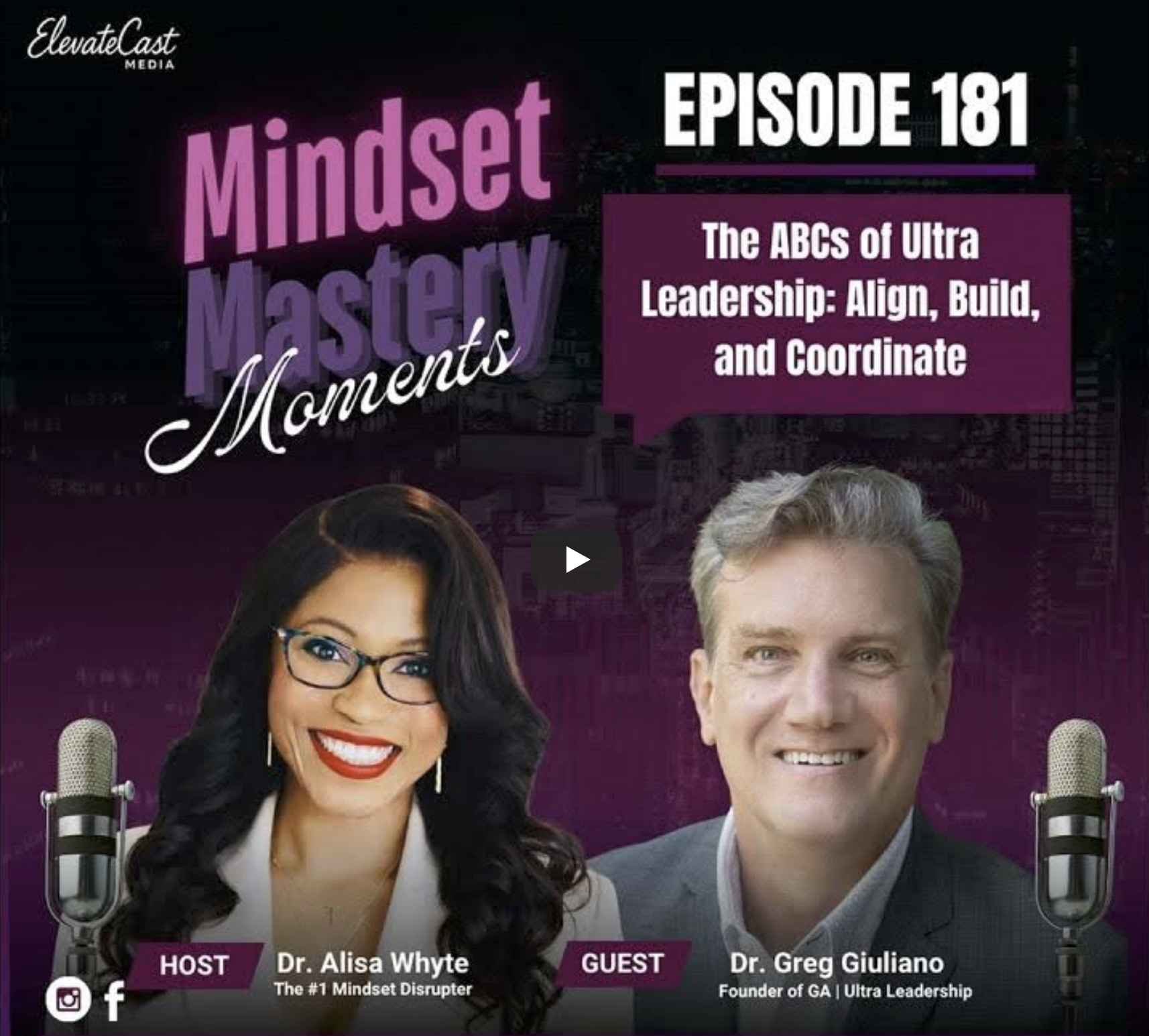 Mindset Mastery Moments Podcast thumbnail; Episode 81 featuring Dr. Alysa Whyte and est selling Author, Dr. Greg Giuliano