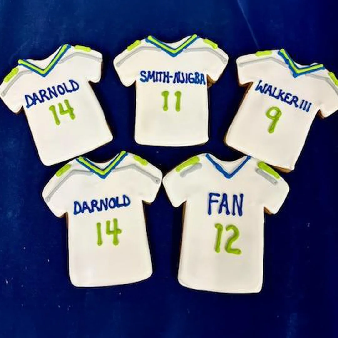 Seahawk Decorated Jersey Cookies