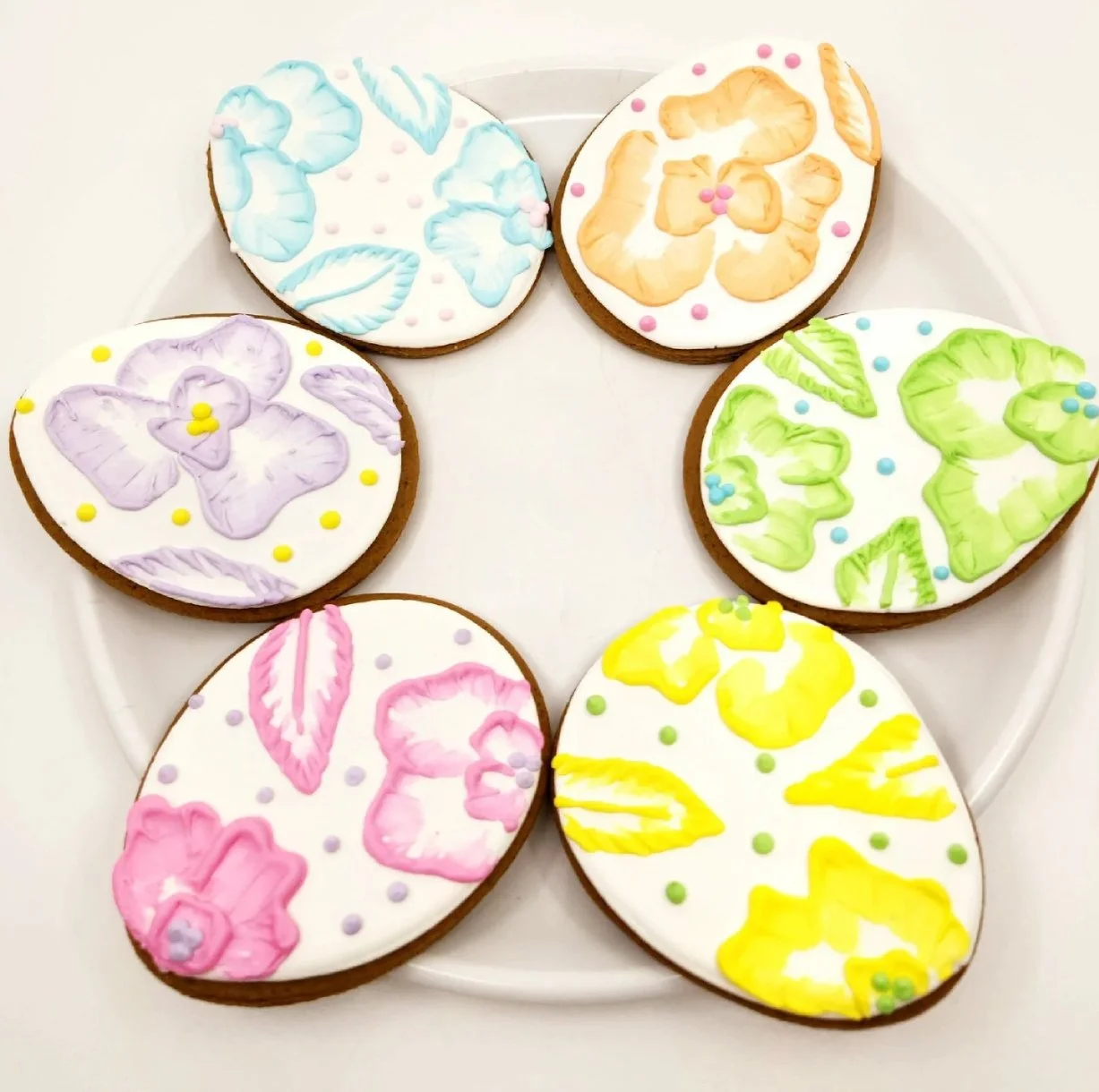 Floral Easter Egg Cookies