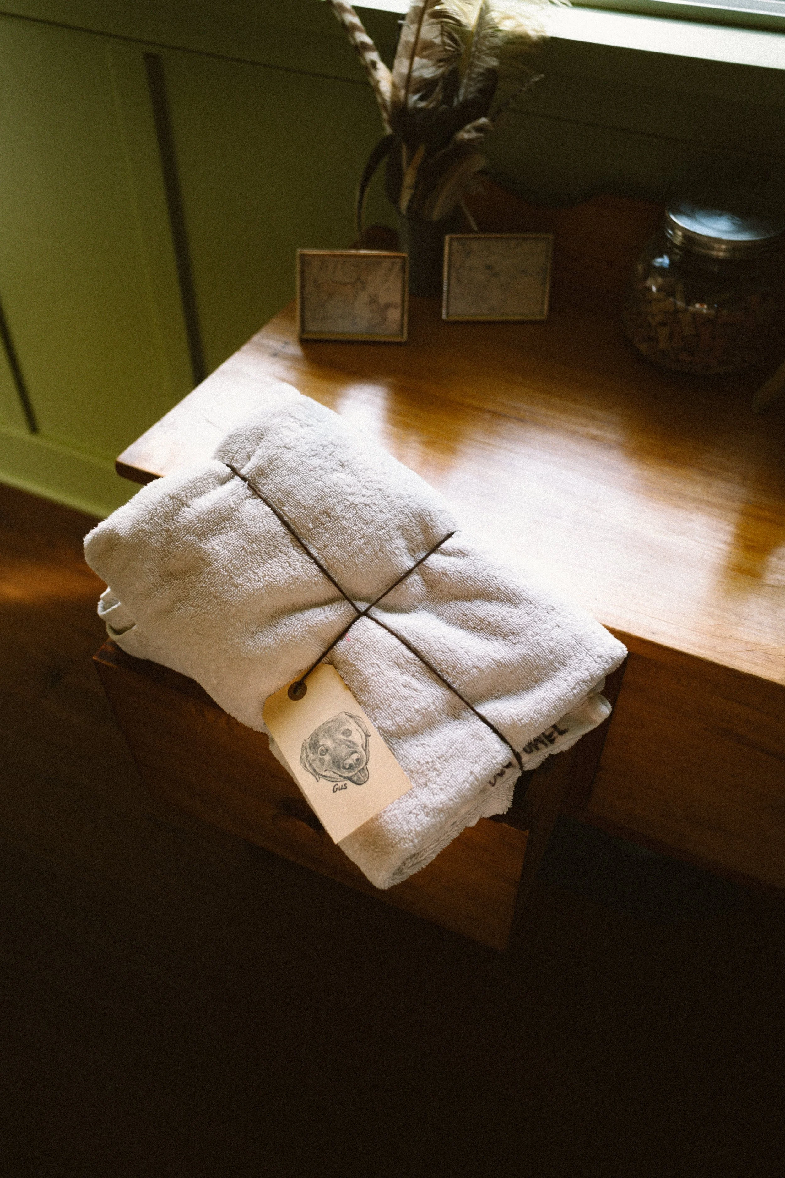 a towel in Walter's Cabin, an addition to The Tokeland Hotel, in Tokeland, Washington