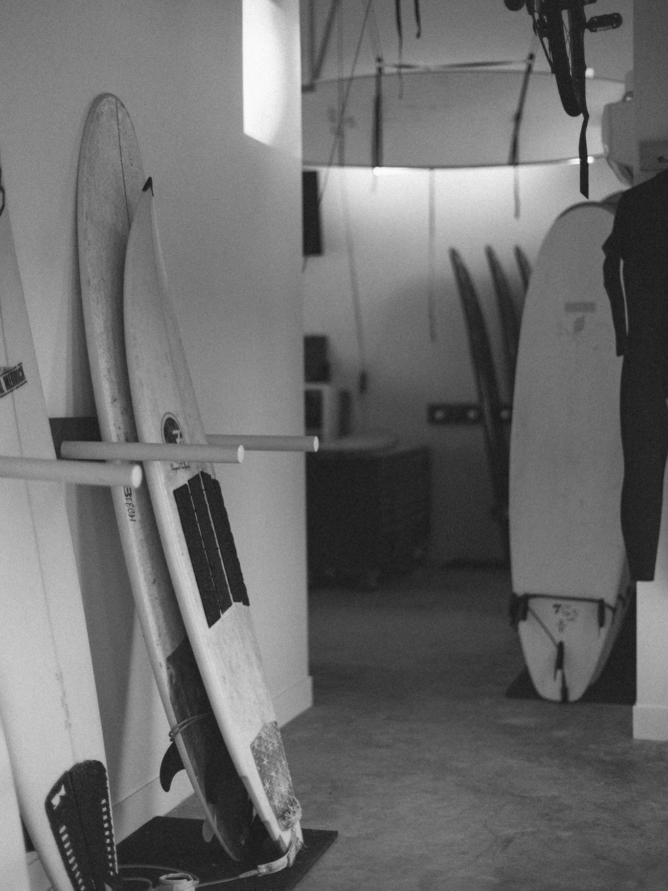 I think black &amp; white images can tell a story. Even if the story is just renting boards and gear to surf.