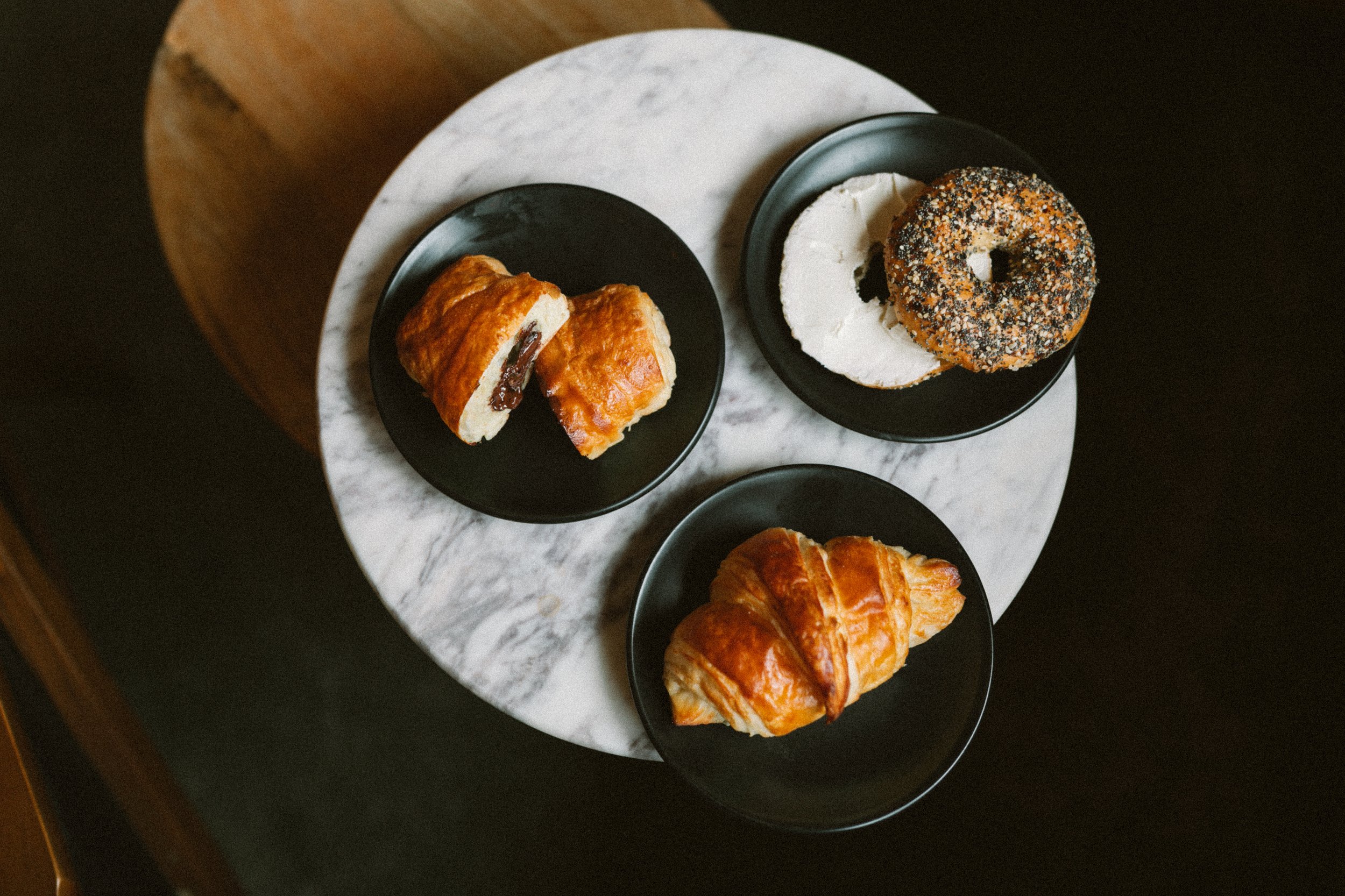 Interior breakfast pastries detail of the Adrift Hotel on the Long Beach Peninsula, Washington coast, photographed by Chelsea Moudry Studio