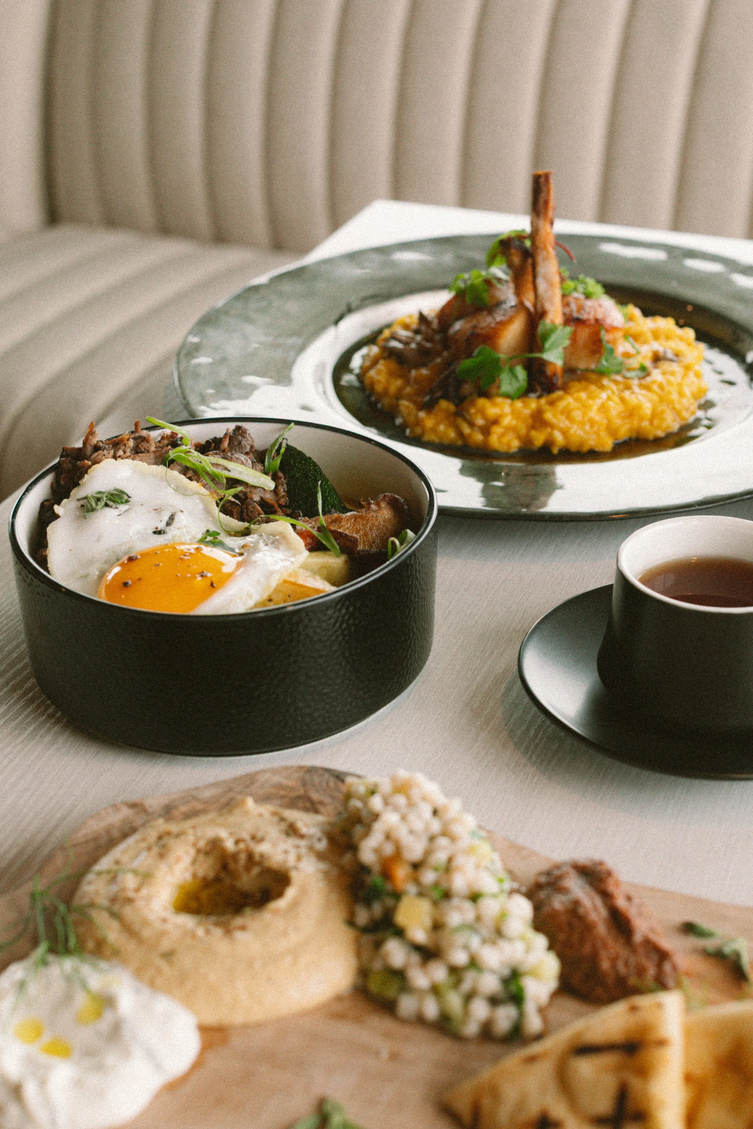 several dishes from Akres on the Pier in Astoria, Oregon
