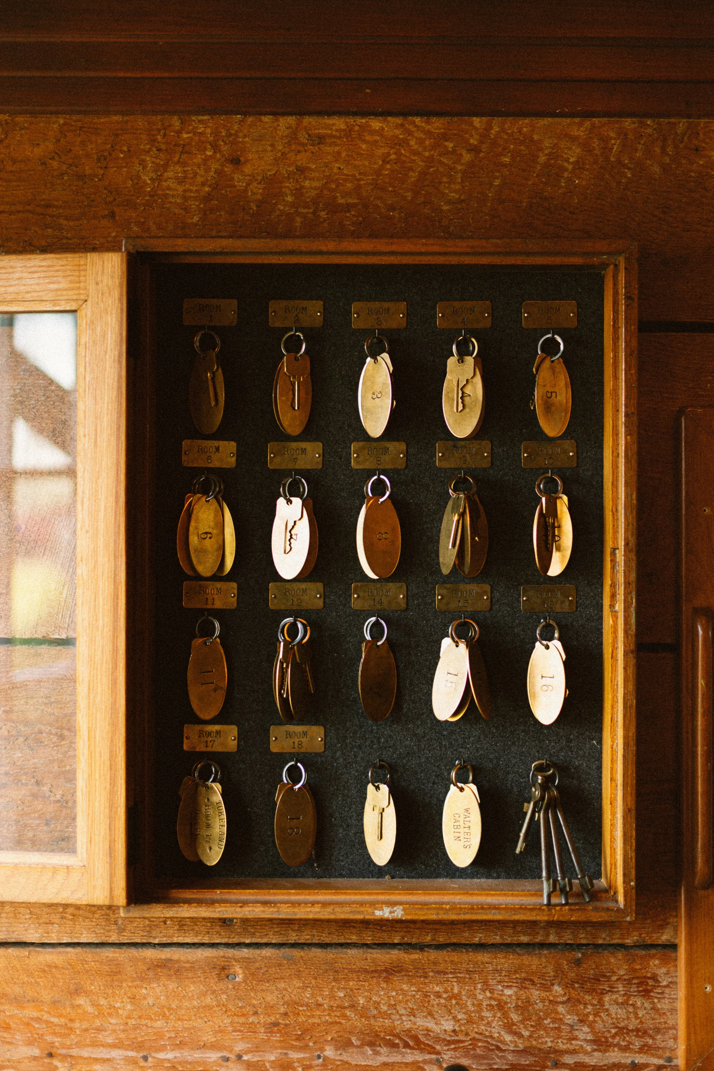 hotel room keys in The Tokeland Hotel, in Tokeland, Washington
