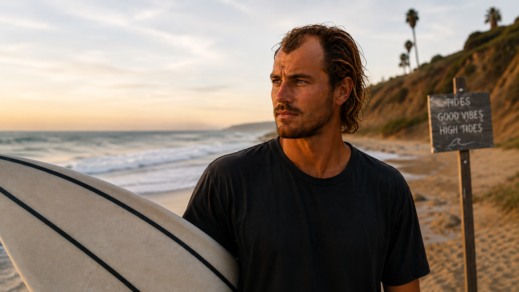 Aus dem Surfer-Look werden langsam Geheimratsecken.