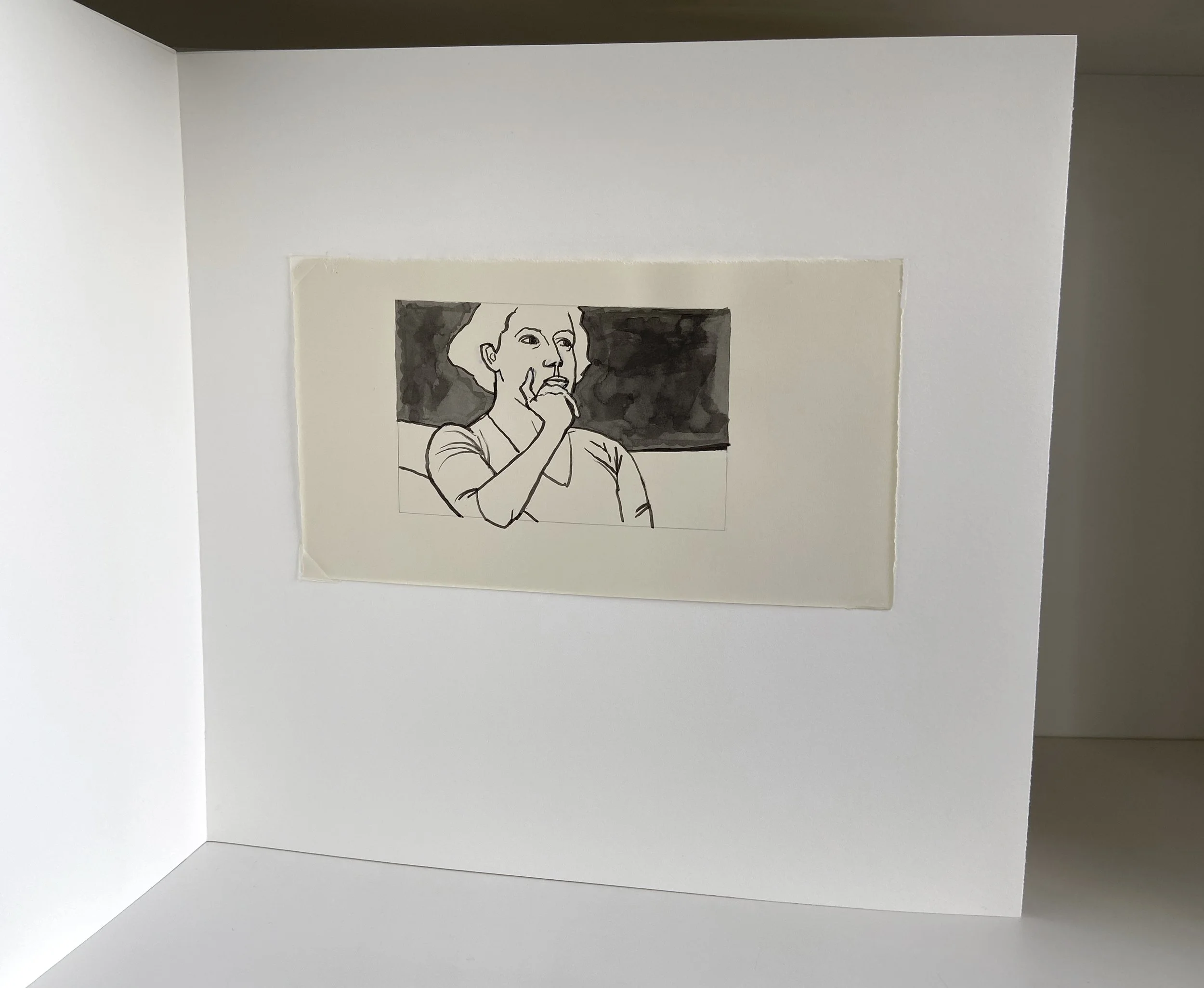 book, artist book, artist made book, handmade book, process, accordion book, photography, photo sequence, ditta baron hoeber, philadelphia artist, portrait, drawing, sumi ink, gouache, drawing sequence, brush and ink, corinna burns