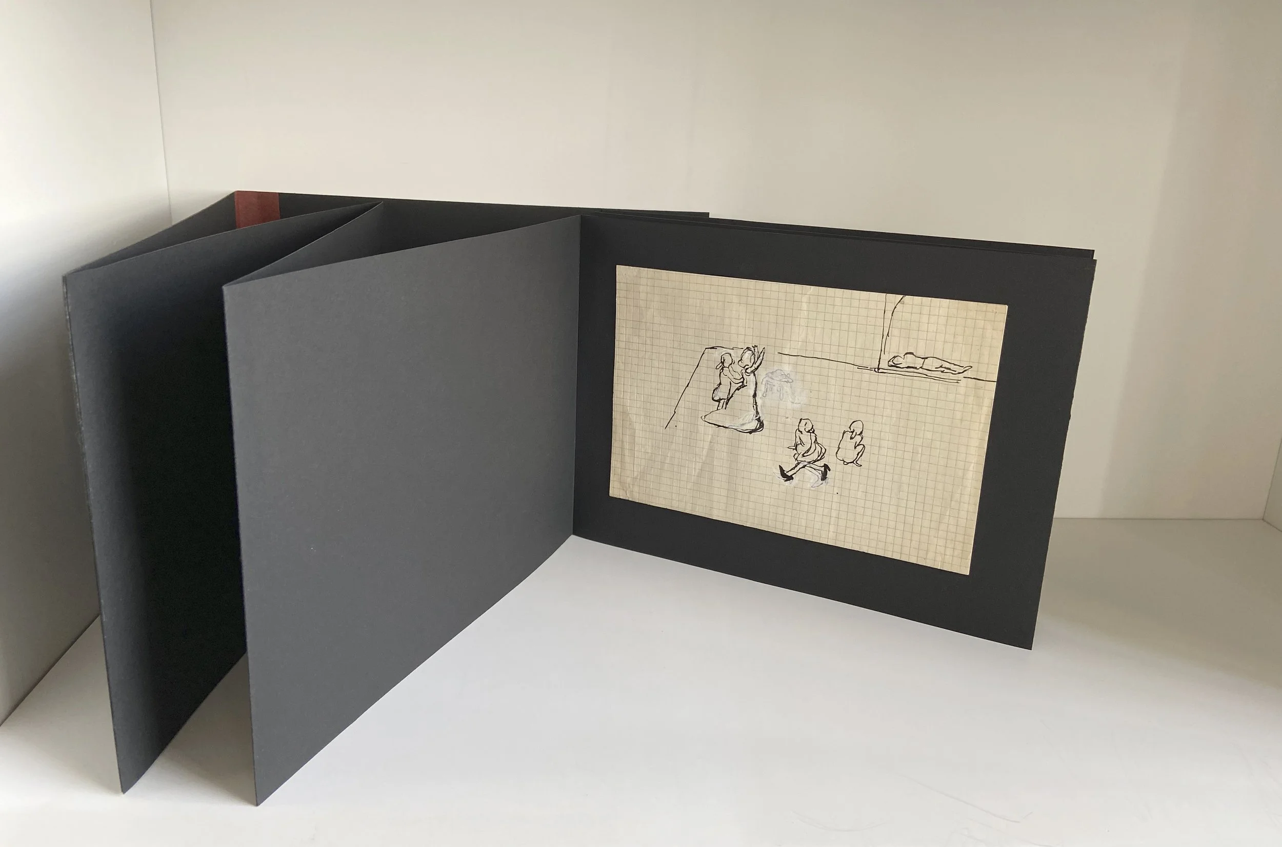 book, artist book, artist made book, handmade book, process, accordion book, photography, photo sequence, ditta baron hoeber, philadelphia artist, portrait, drawing, sumi ink, gouache, drawing sequence, brush and ink