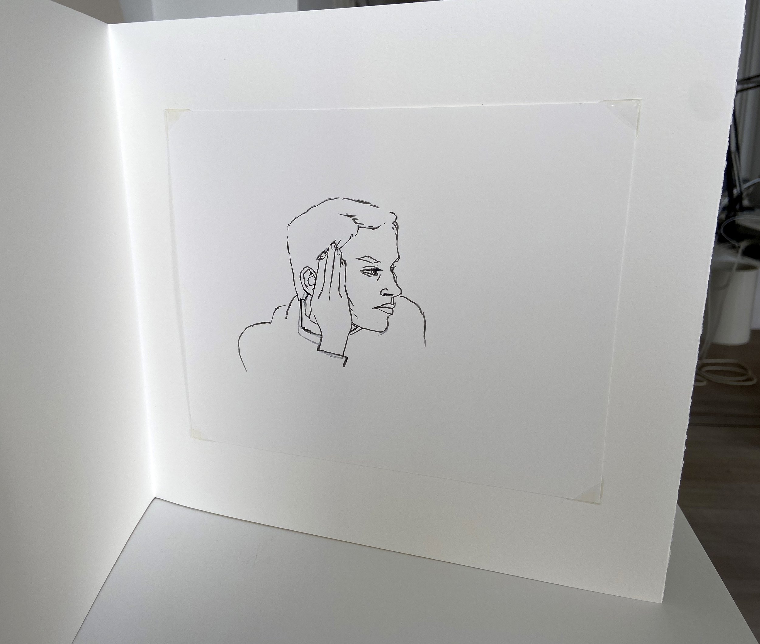 book, artist book, artist made book, handmade book, process, accordion book, photography, photo sequence, ditta baron hoeber, philadelphia artist, portrait, drawing, sumi ink, gouache, drawing sequence, brush and ink