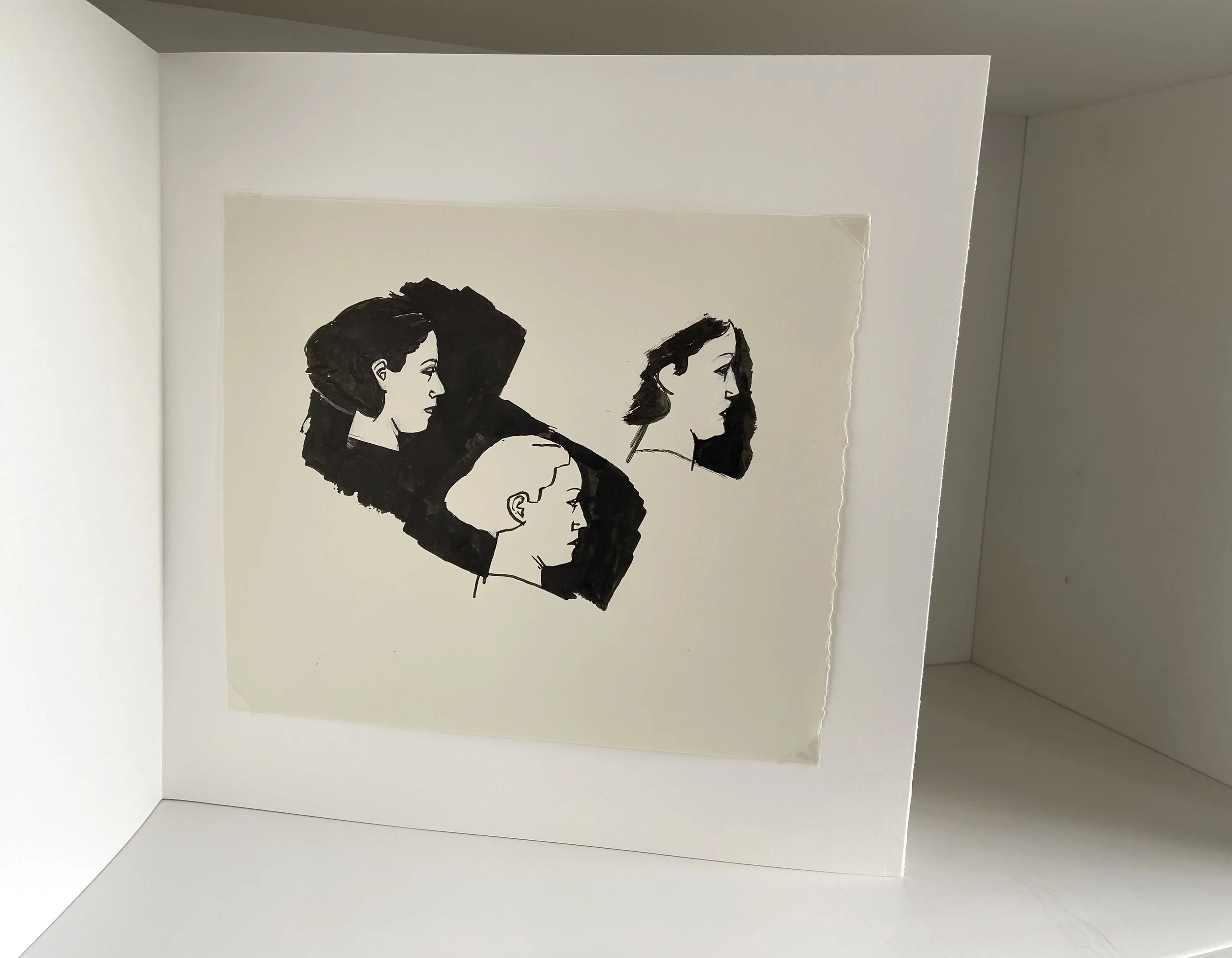 book, artist book, artist made book, handmade book, process, accordion book, photography, photo sequence, ditta baron hoeber, philadelphia artist, portrait, drawing, sumi ink, gouache, drawing sequence, brush and ink, corinna burns