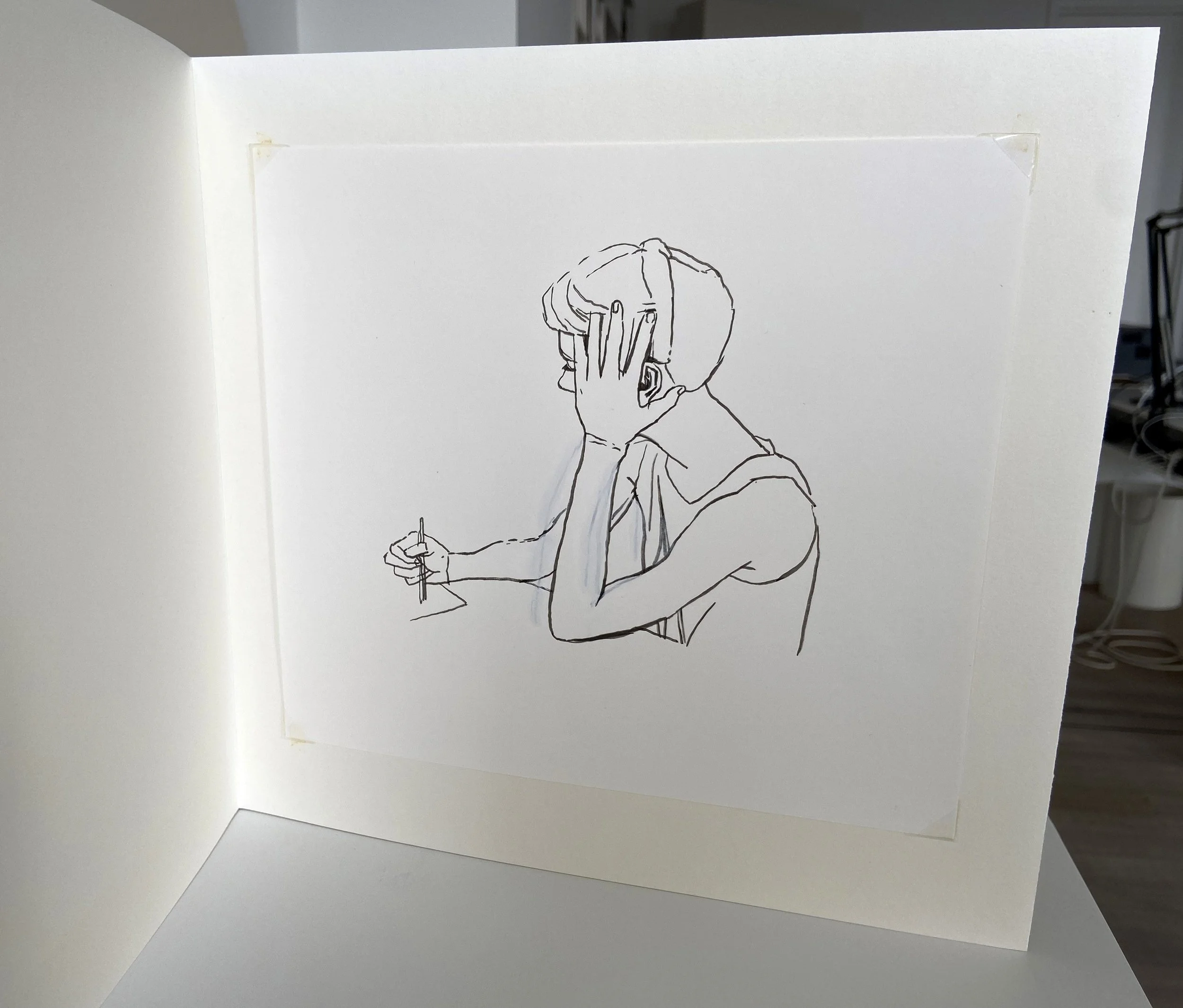 book, artist book, artist made book, handmade book, process, accordion book, photography, photo sequence, ditta baron hoeber, philadelphia artist, portrait, drawing, sumi ink, gouache, drawing sequence, brush and ink