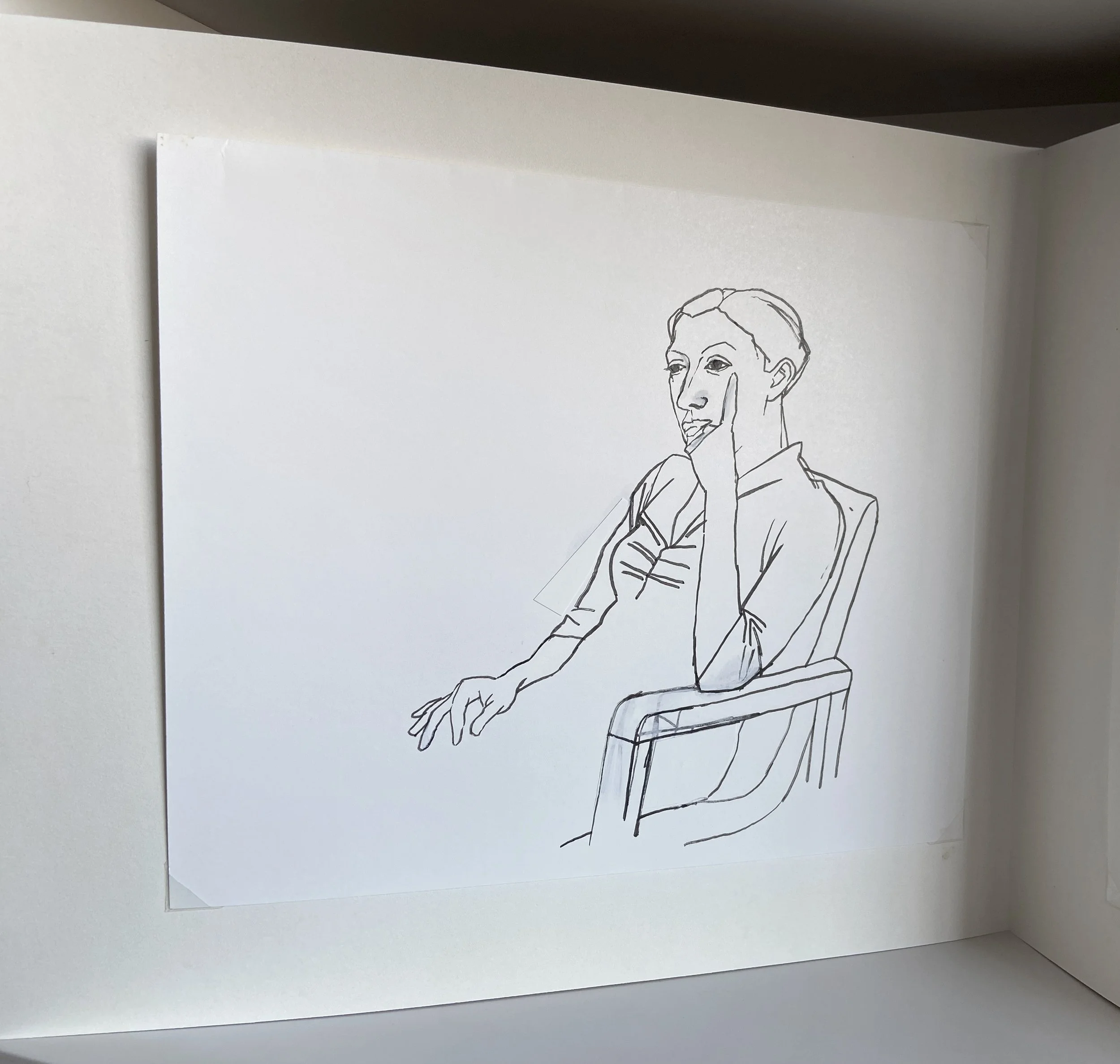 book, artist book, artist made book, handmade book, process, accordion book, photography, photo sequence, ditta baron hoeber, philadelphia artist, portrait, drawing, sumi ink, gouache, drawing sequence, brush and ink, corinna burns