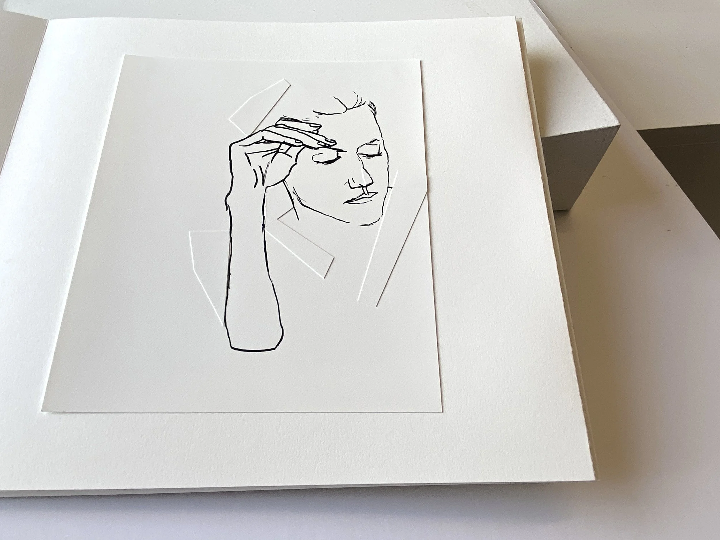 book, artist book, artist made book, handmade book, process, accordion book, photography, photo sequence, ditta baron hoeber, philadelphia artist, portrait, drawing, sumi ink, gouache, drawing sequence, brush and ink, sarah gamble, fleisher/ollman