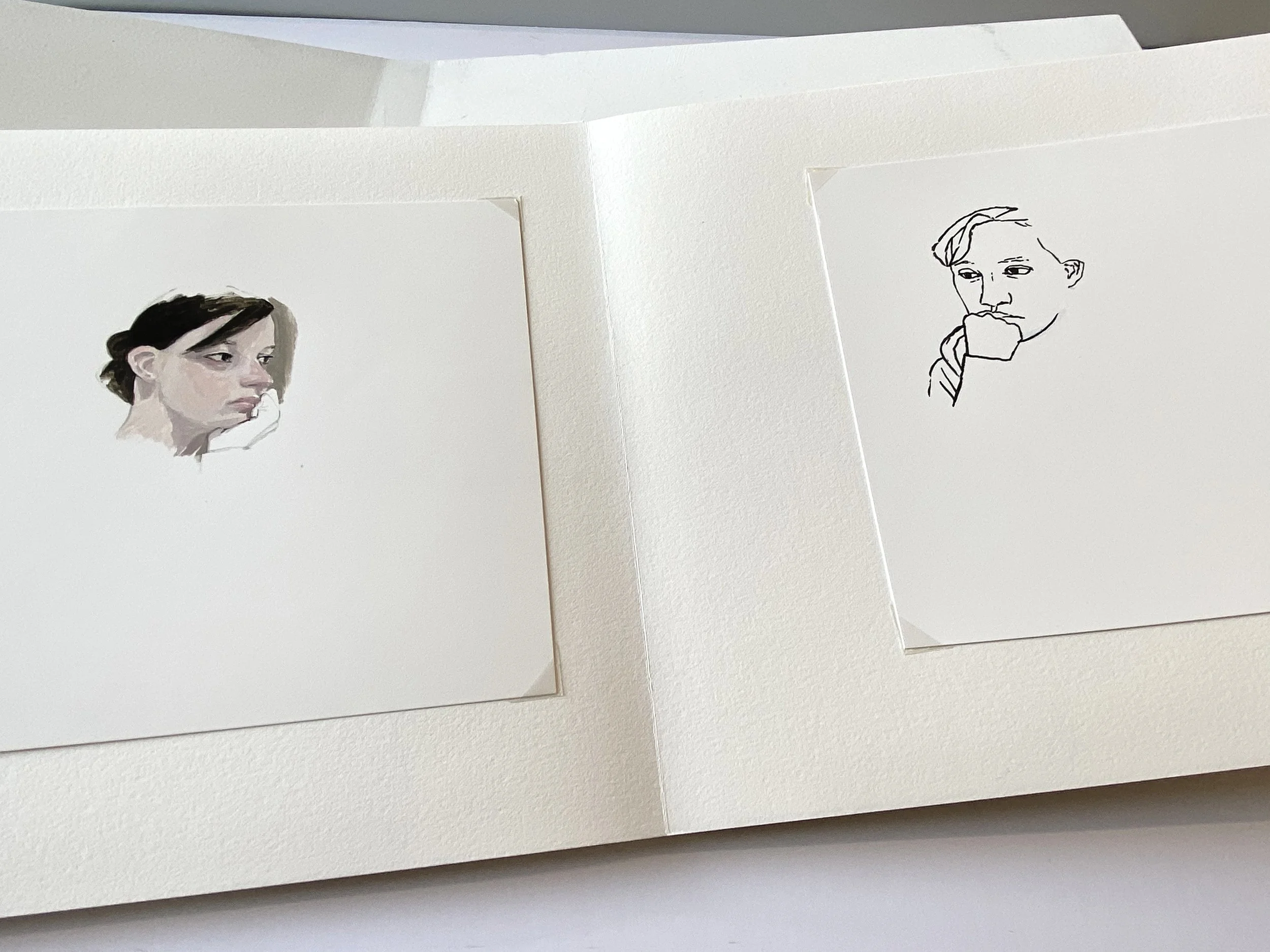 book, artist book, artist made book, handmade book, process, accordion book, photography, photo sequence, ditta baron hoeber, philadelphia artist, portrait, drawing, sumi ink, gouache, drawing sequence, brush and ink