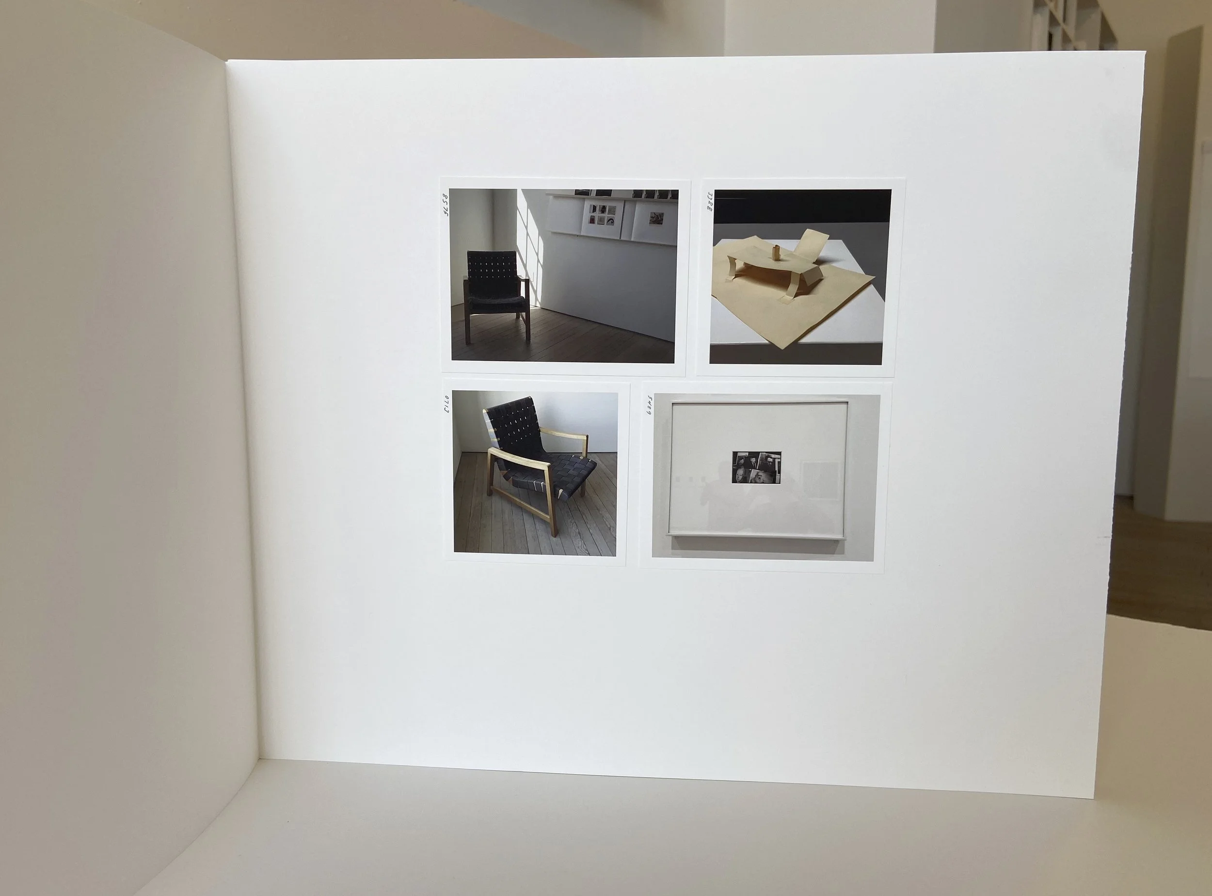 interior, interior space, interior object, still life, photograph, handmade book sculpture, photographic sequence, paper sculpture, chair