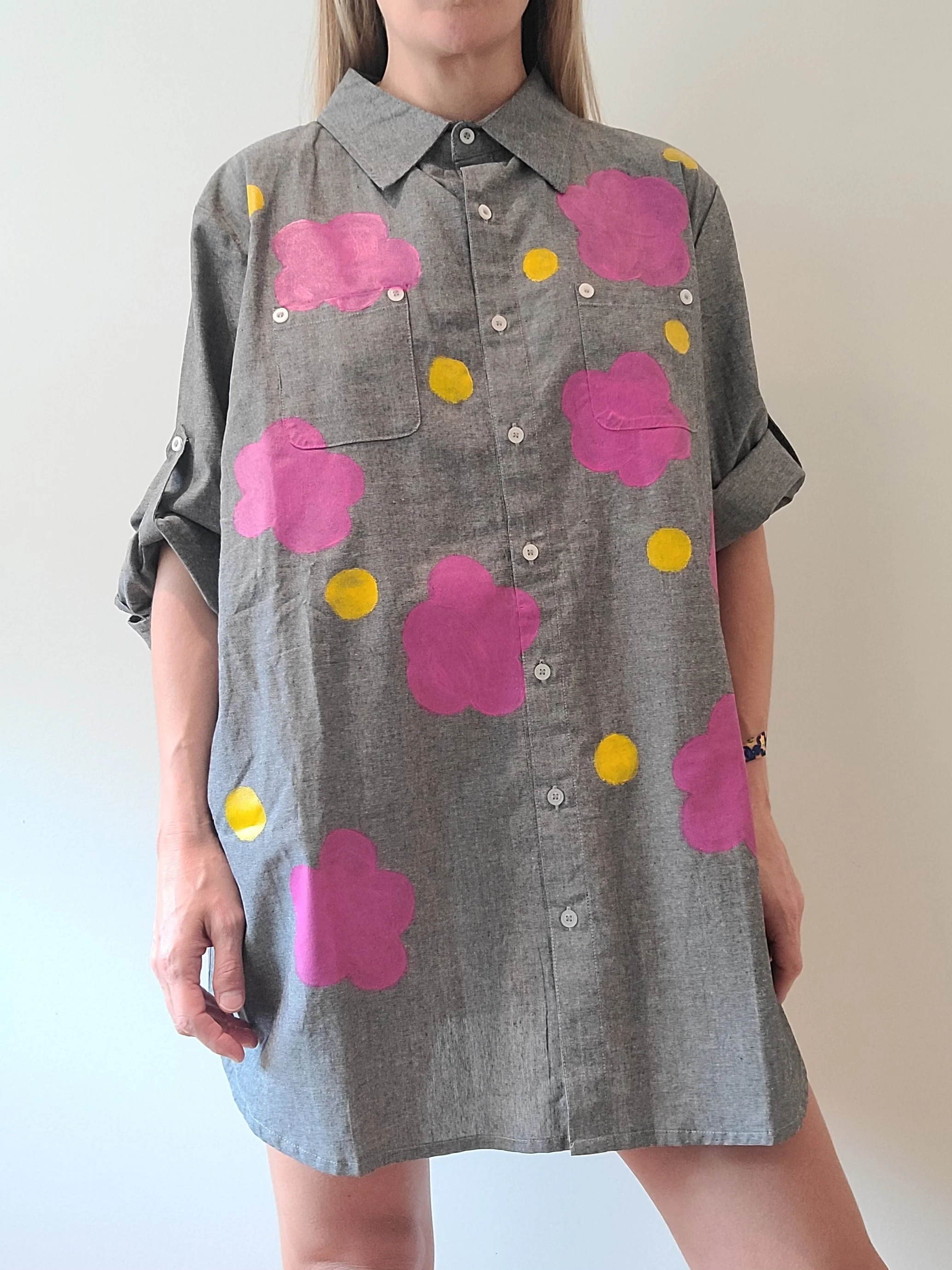 #13 - Label: Woman Within - Size: 1X - Materials: 100% cotton - Measurements: Length: 32.5”, Pit-to-pit: 28” - $50