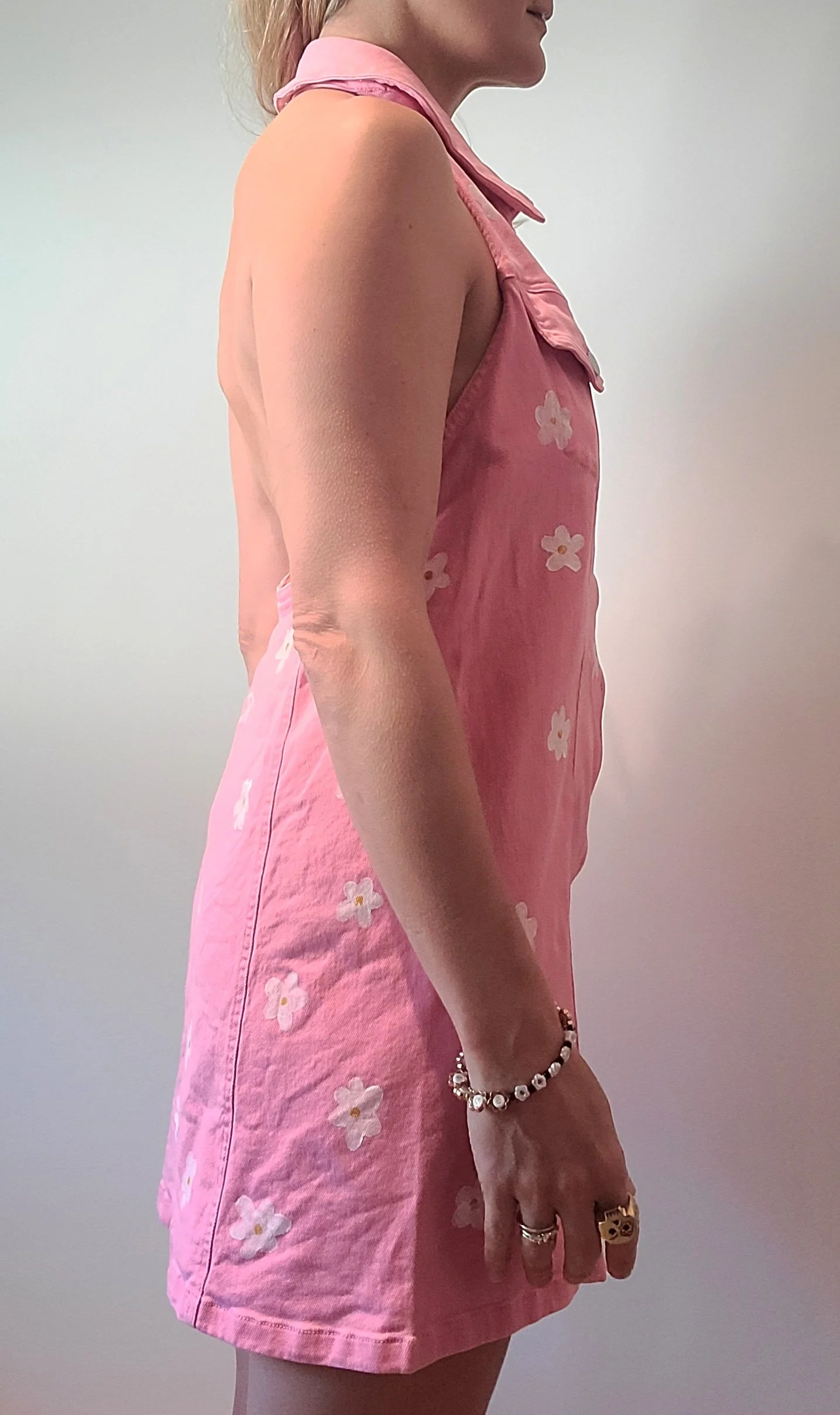#3 - Upcycled/No label - Women's Size Large - Length: 32" - Pit-to-pit: 15.5" - Lay-flat waist: 17.5" - $100