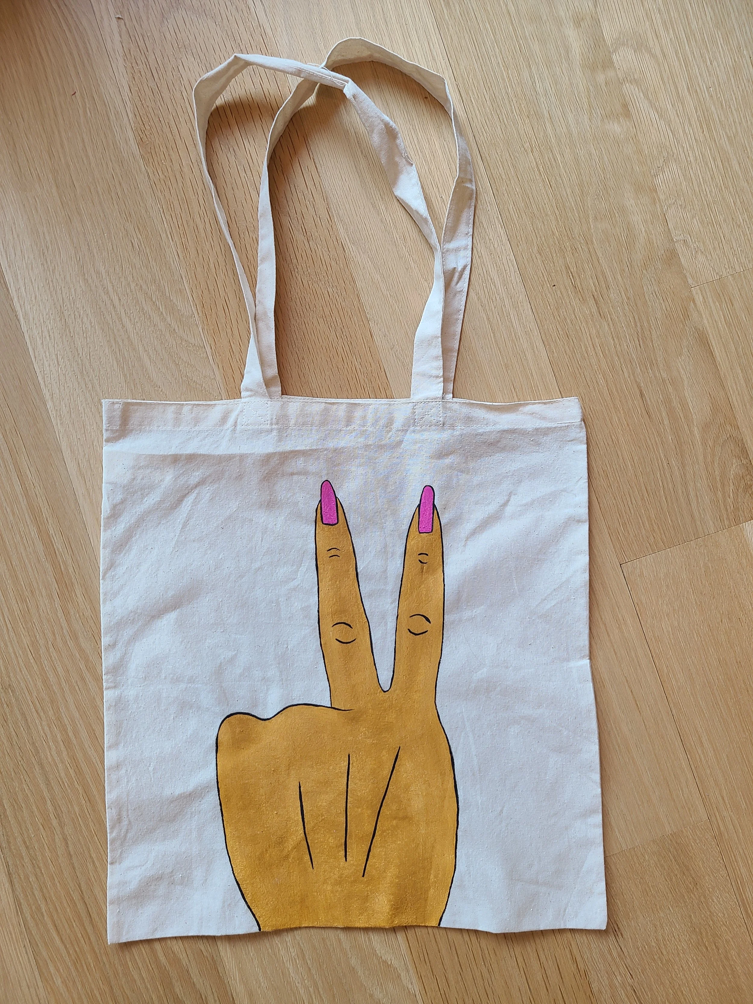 #17 - 100% cotton tote bag - Measurements: Length: 15.5”, Height: 14.5” - $25