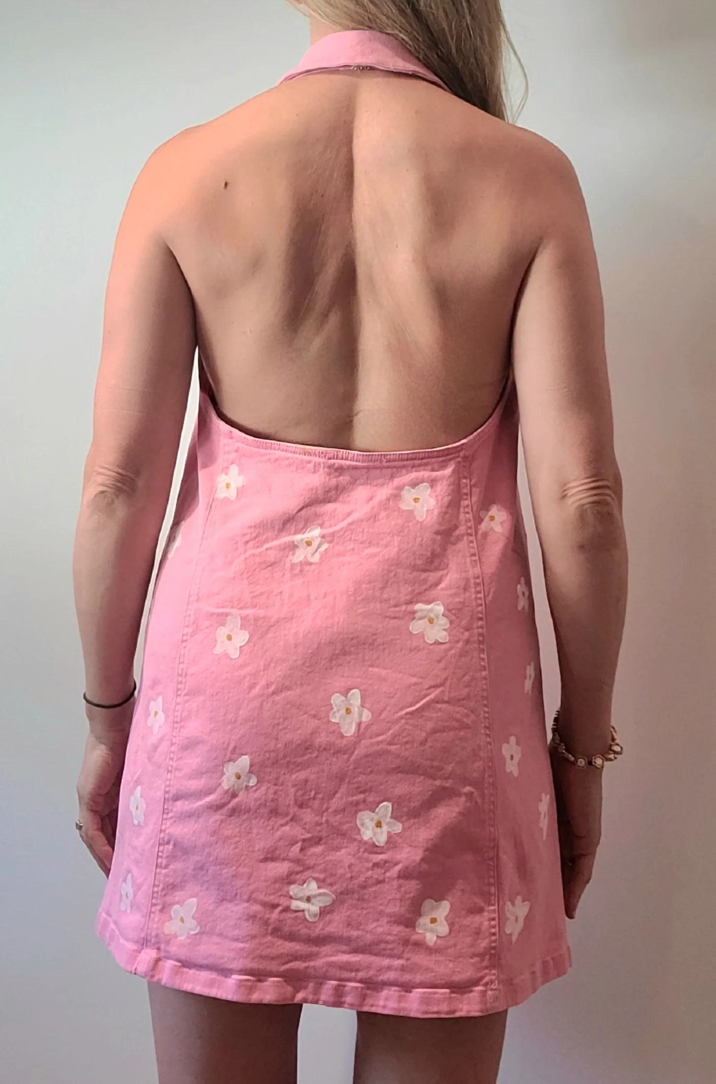 #3 - Upcycled/No label - Women's Size Large - Length: 32" - Pit-to-pit: 15.5" - Lay-flat waist: 17.5" - $100
