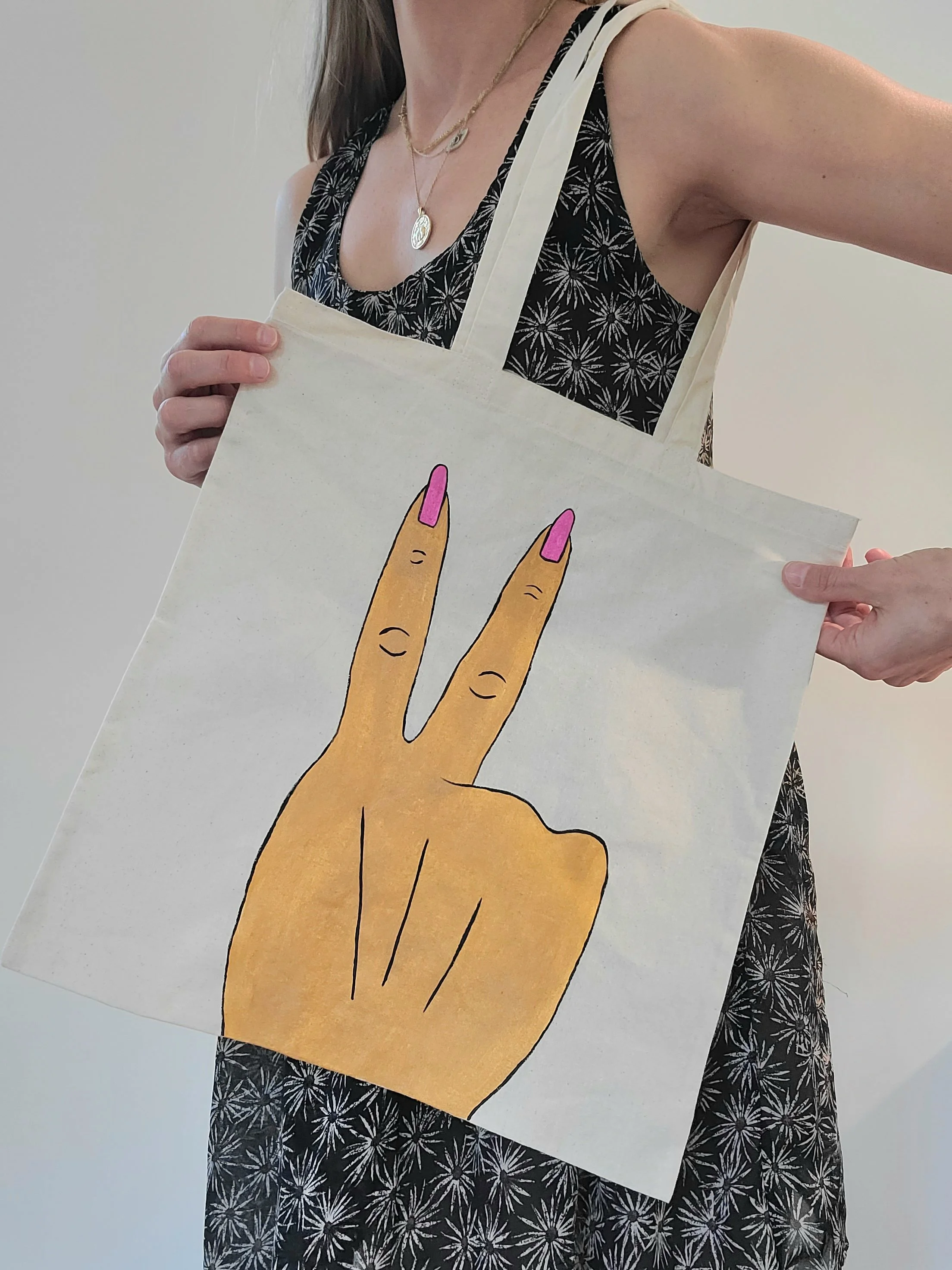 #17 - 100% cotton tote bag - Measurements: Length: 15.5”, Height: 14.5” - $25