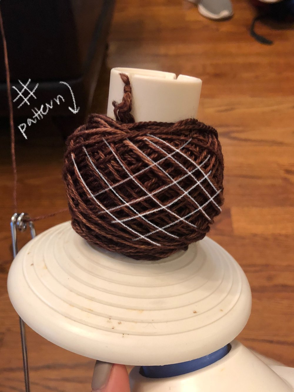 Manual Ball Winder Yarn Pattern