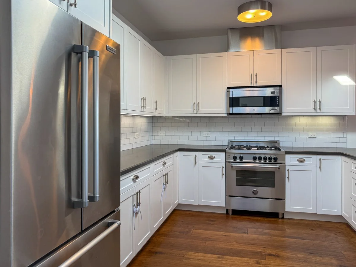 Stainless steel appliances.