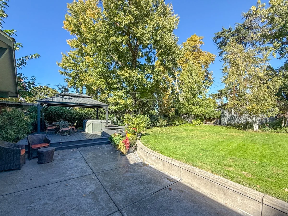 Recent hardscape patio and backyard landscaping. 