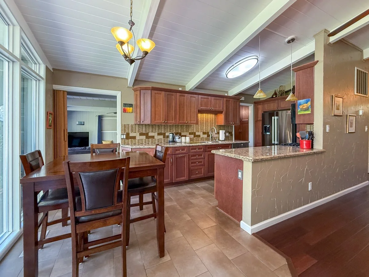 Dining area and kitchen. 