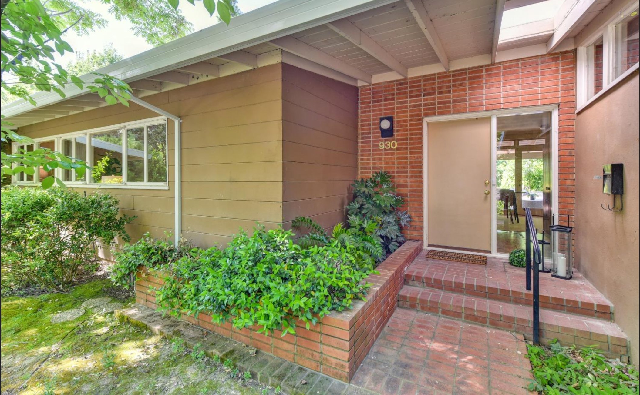 Front Entry Door to Mid Century Modern Home