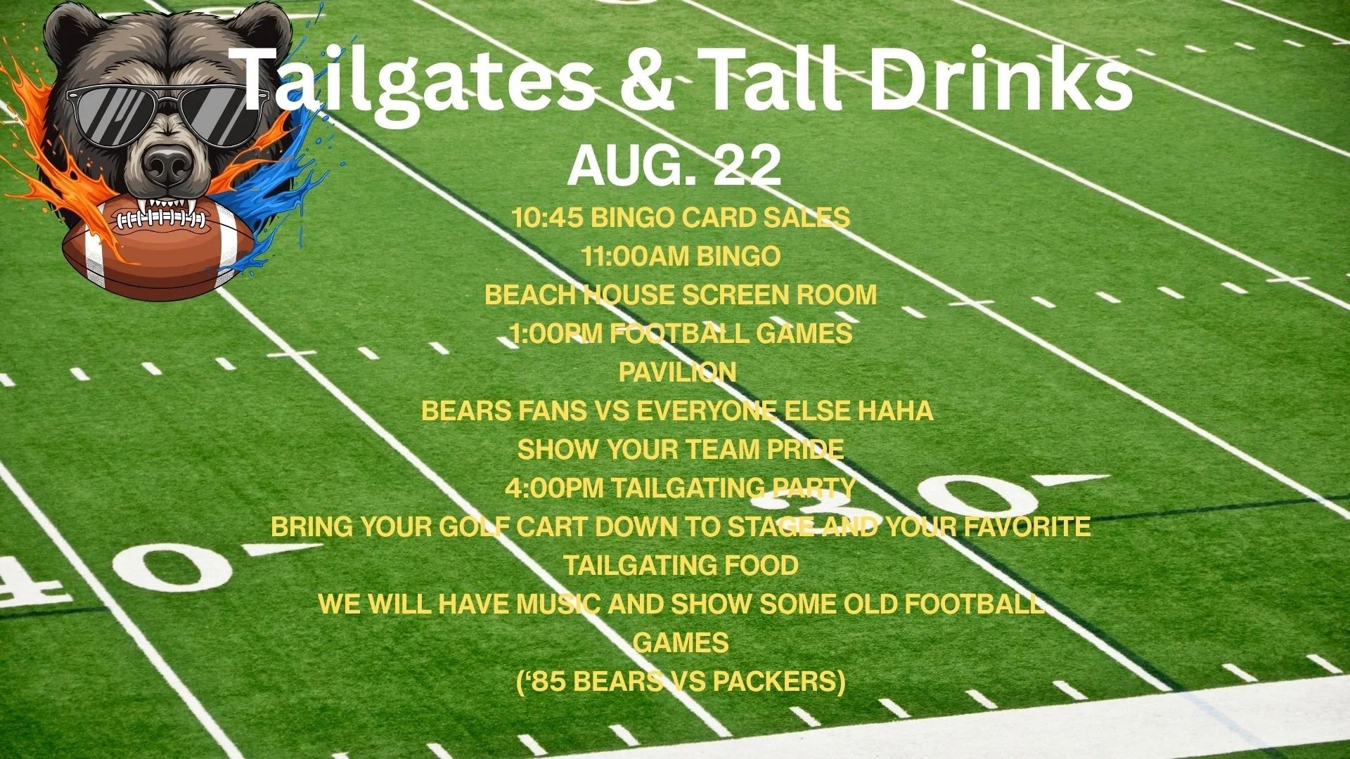 Tailgate and Tall drinks weekend