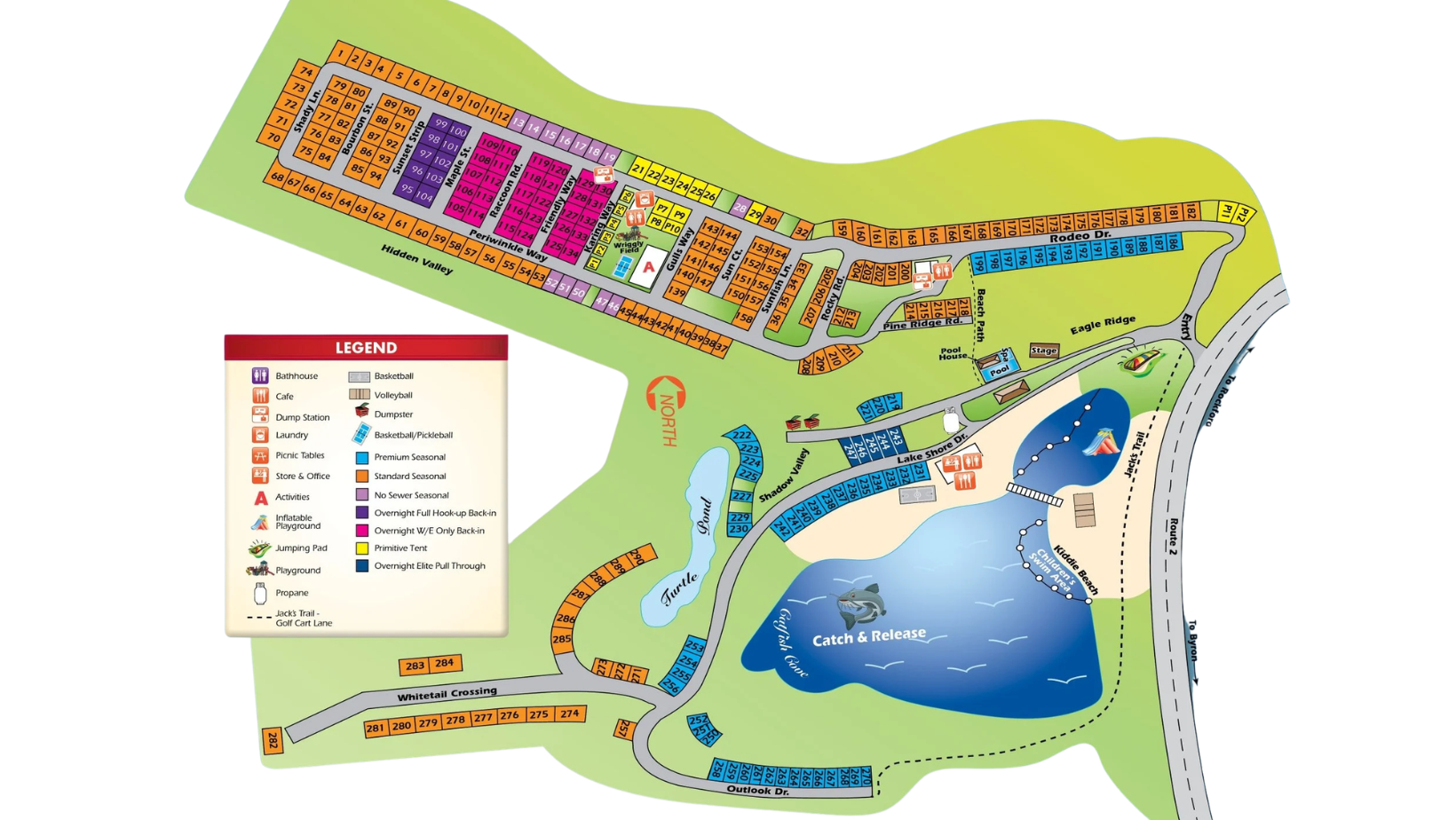 Lake Louise RV Resort numbered campground map
