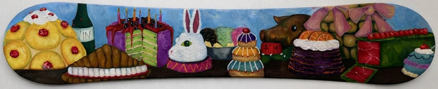 "Sweetness on a Snowboard" (1) ~
Oil on Snowboard