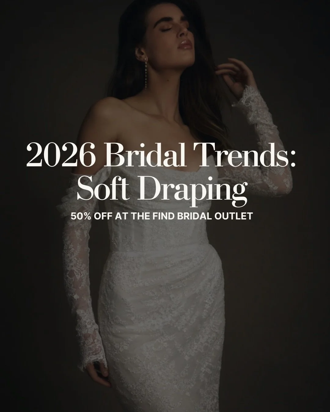 Soft draping is a big trend in bridal right now &mdash; channel romance without compromising shape. Shop these soft draping wedding dresses marked 50% off the original price at our bridal outlet in Miami. Including designers like Monique Lhuillier, K
